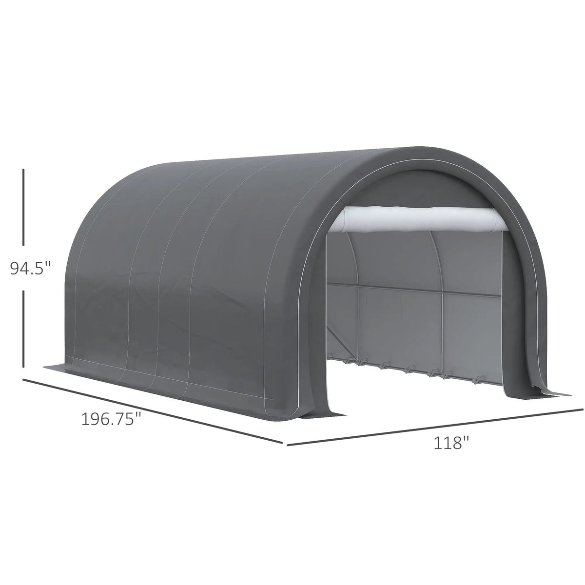 Outsunny Portable Carport | 10 x 16 Ft | Heavy Duty Storage Tent | Large Zippered Door