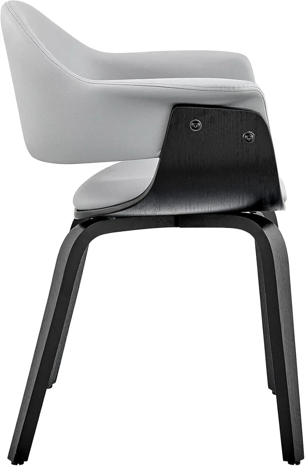 Adalyn Faux Leather Dining Room Accent Chair Gray Black Wood Base from PriceLows™
