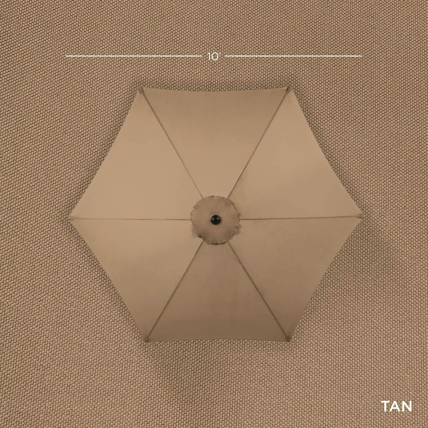 10 Foot Outdoor Steel Polyester Patio Umbrella Tan With Crank Tilt And Table Compatible from PriceLows™