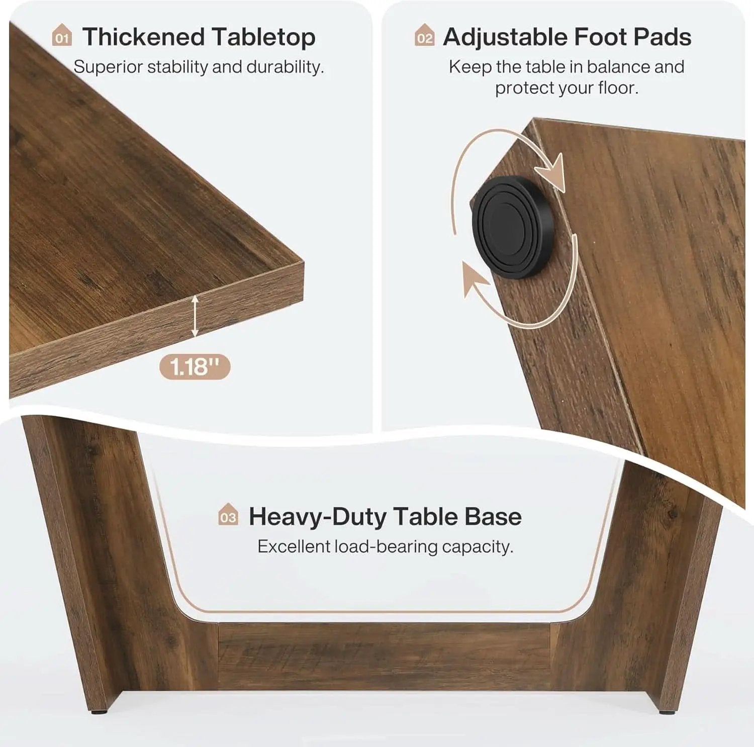 70 Inch Brown Solid Wood Rectangular Dining Table Seats Six from PriceLows™