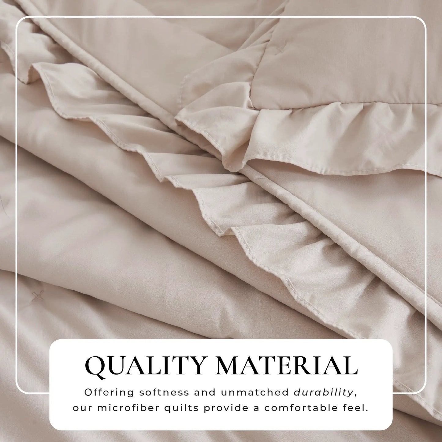 Dot Stitched Ruffled Quilt Set - Dot-Ruffled Collection from PriceLows™