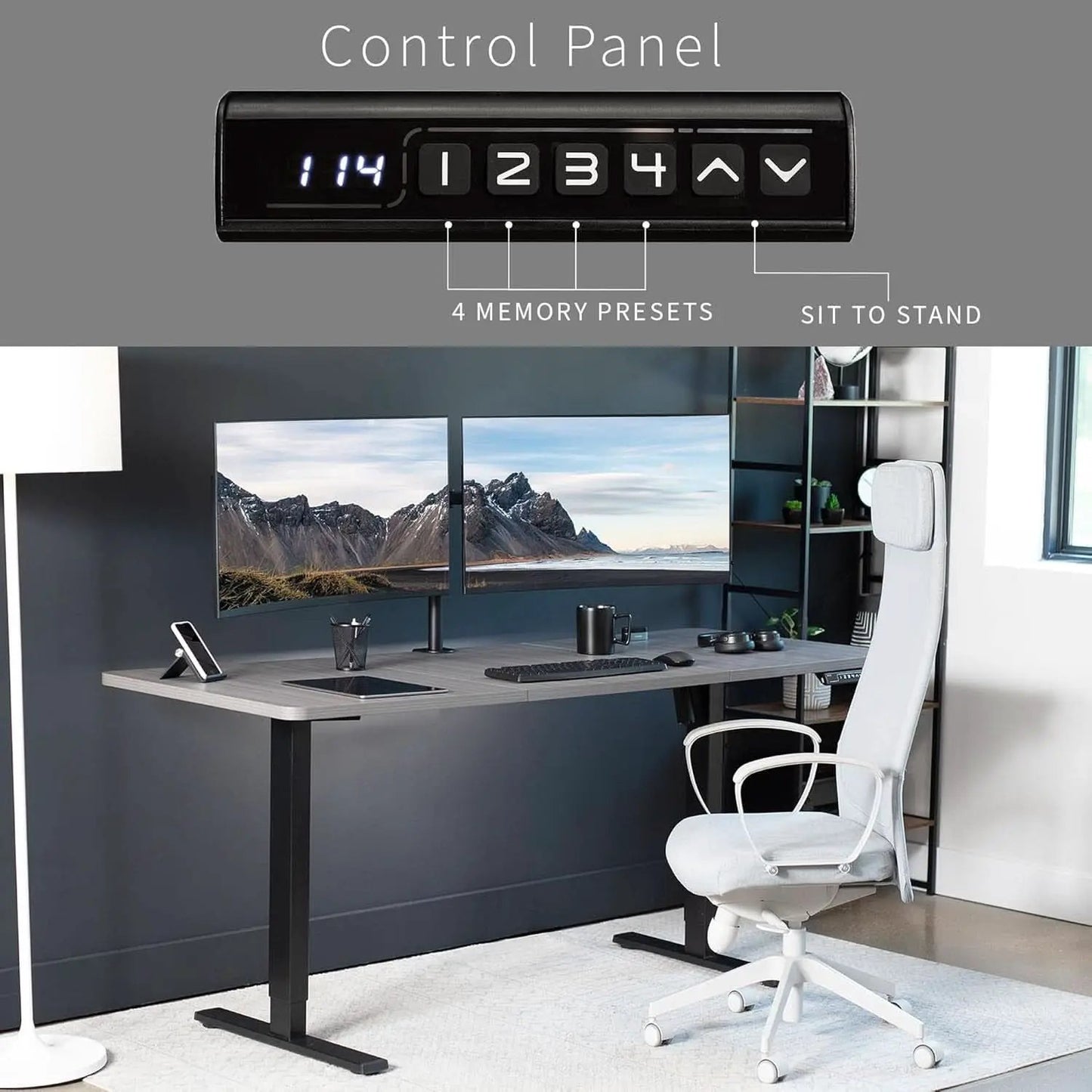 Electric Standing Desk 71x30 Memory Height Adjustment from PriceLows™