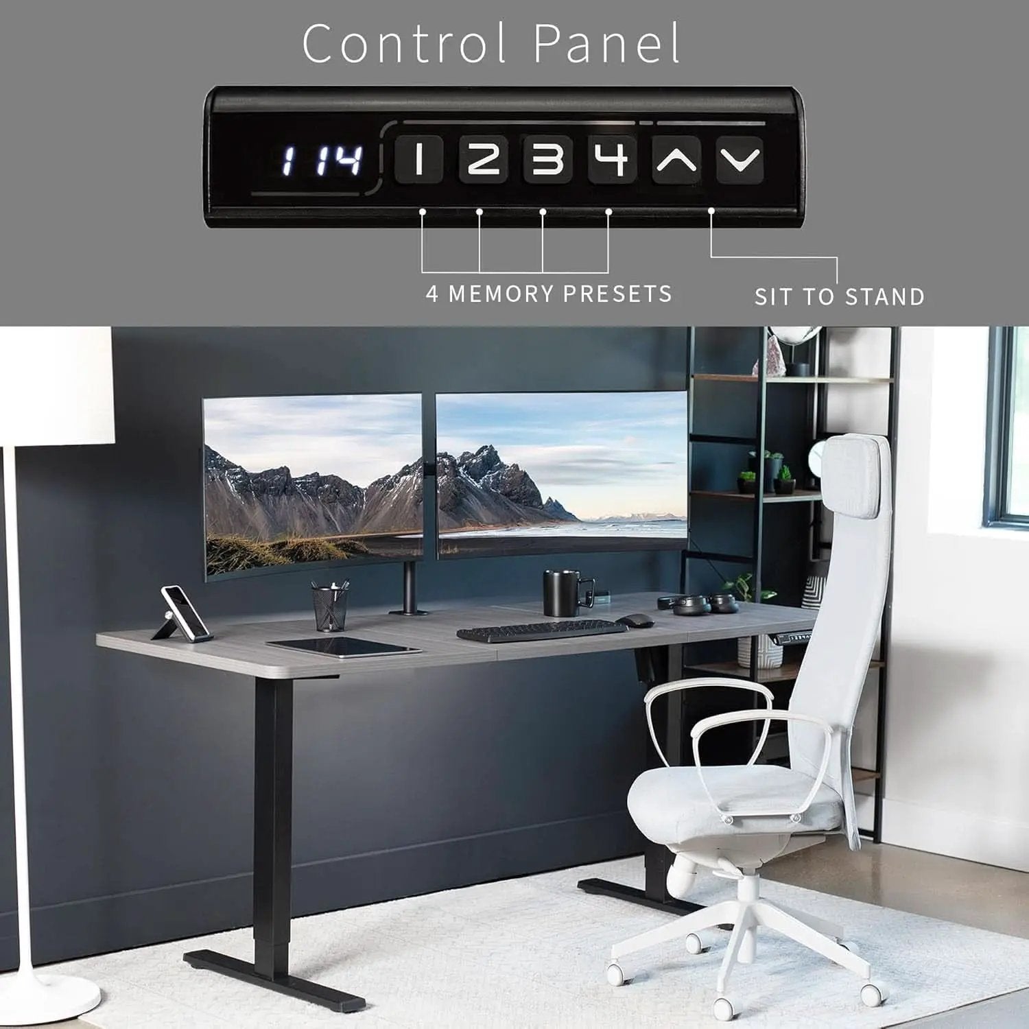 Electric Standing Desk 71x30 Memory Height Adjustment from PriceLows™