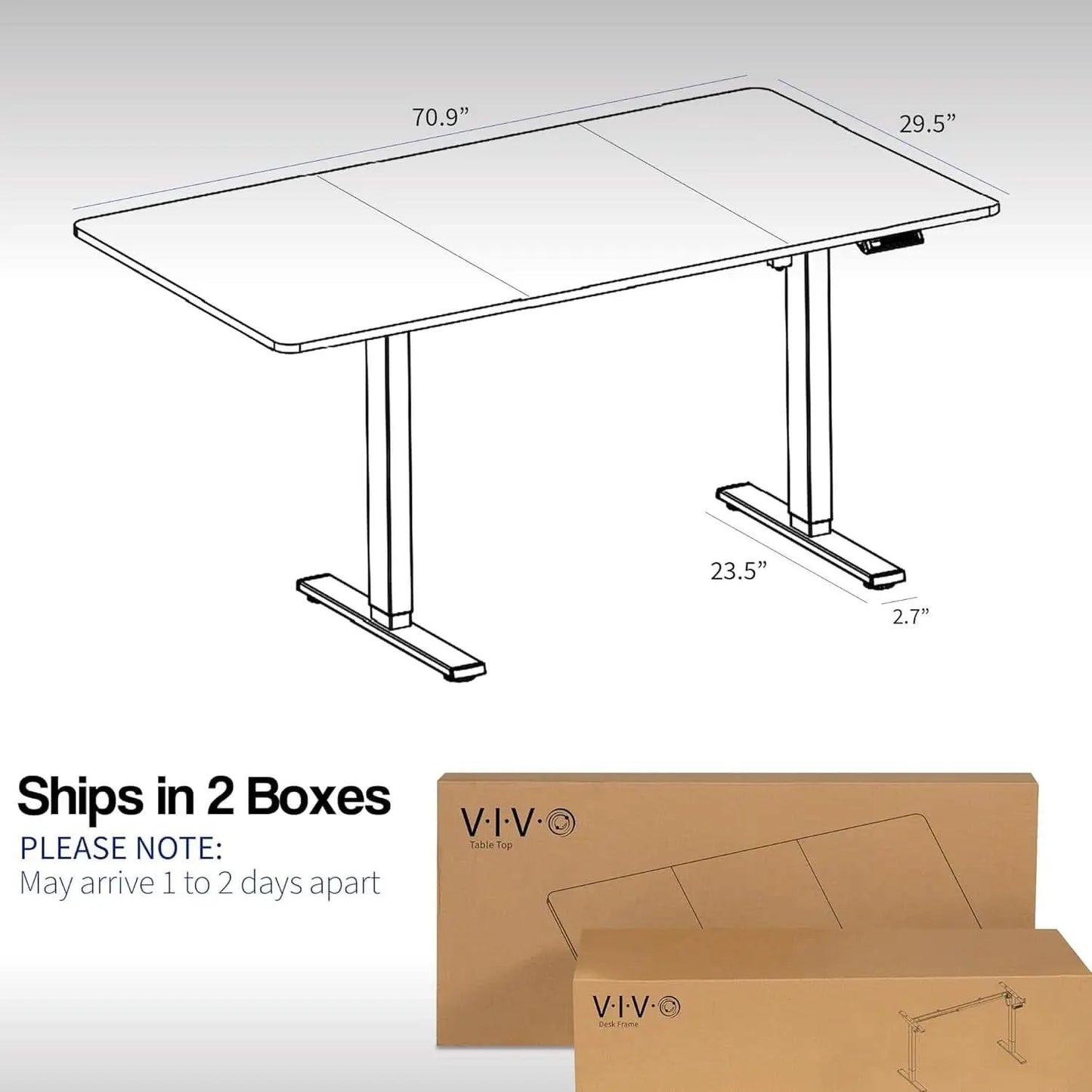 Electric Standing Desk 71x30 Memory Height Adjustment from PriceLows™