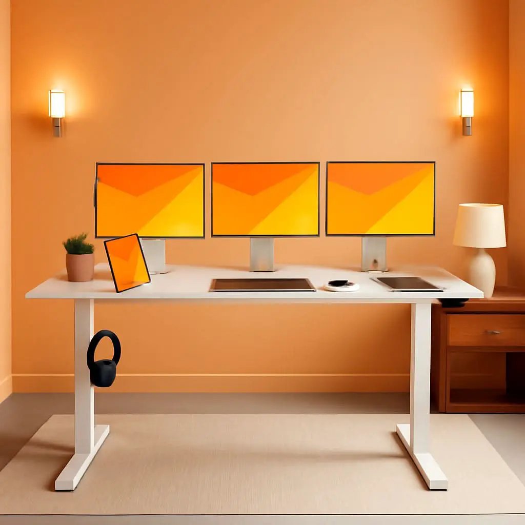 Electric Adjustable Height Standing Desk with Rolling Wheels from PriceLows™