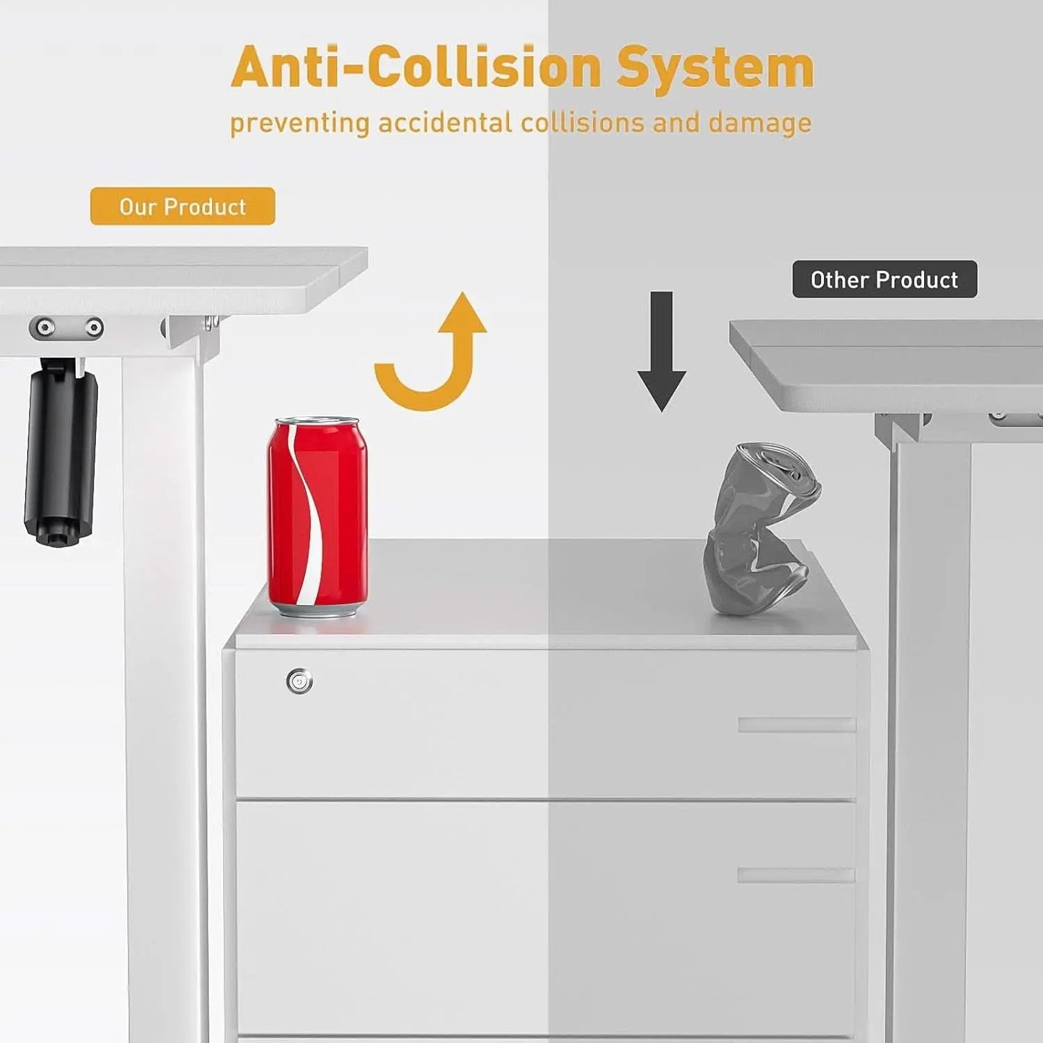 Electric Adjustable Height Standing Desk with Rolling Wheels from PriceLows™