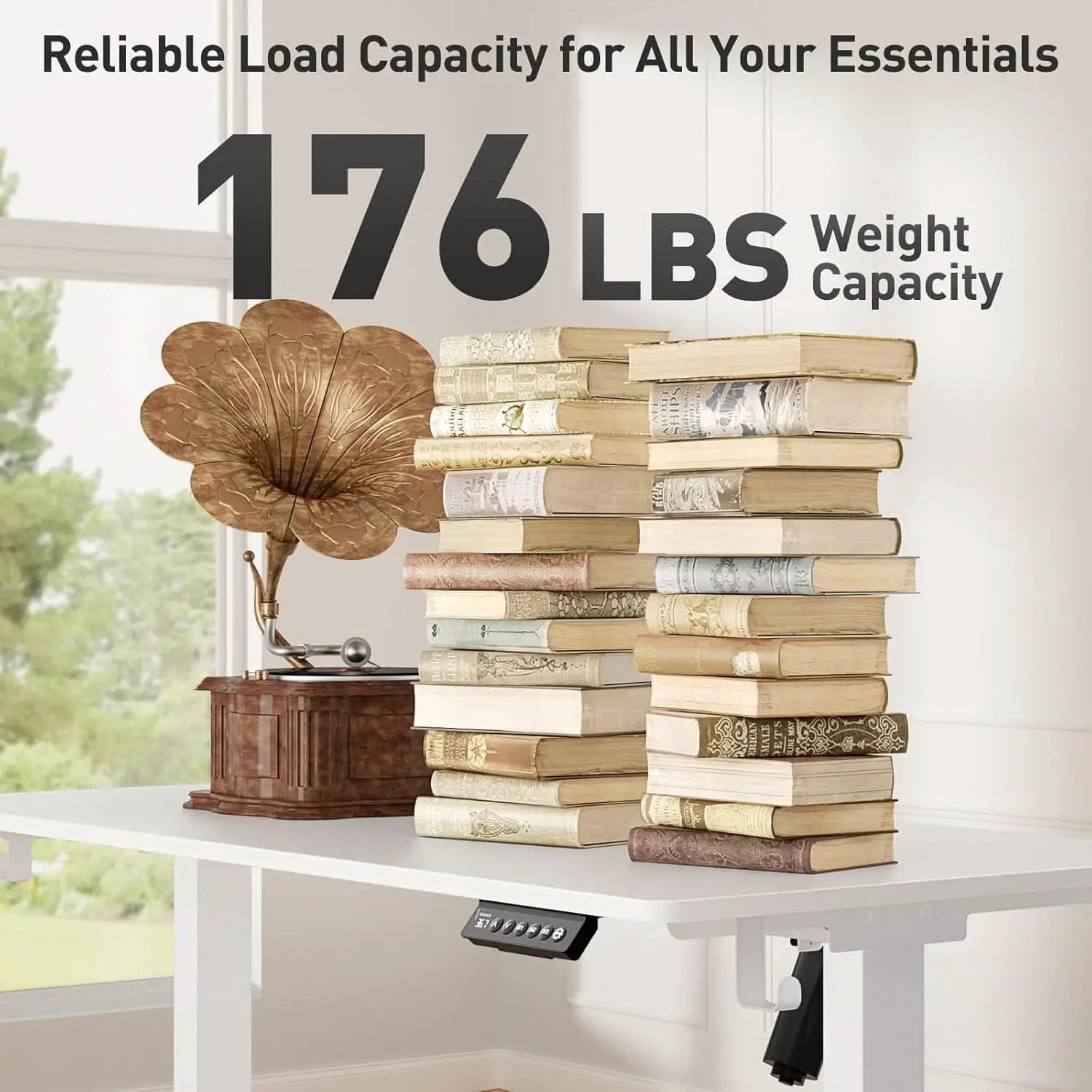 Electric Adjustable Height Standing Desk with Rolling Wheels from PriceLows™