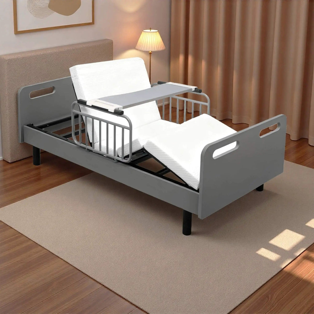 Electric Adjustable Hospital Bed With Remote Control And Memory Foam Mattress | Full-Electric Bed | Bedroom Use | Bedroom