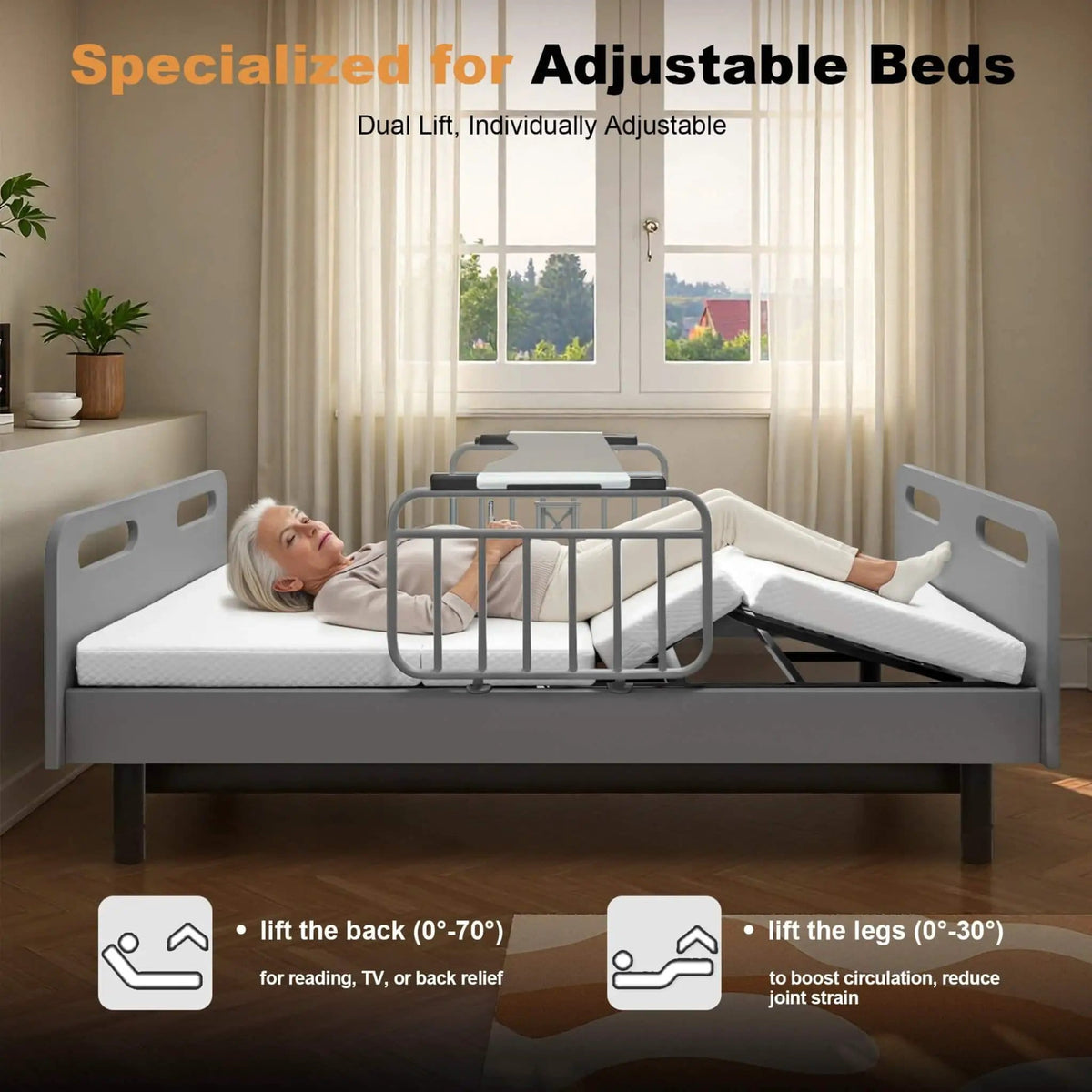 Electric Adjustable Hospital Bed With Remote Control And Memory Foam Mattress | Full-Electric Bed | Bedroom Use | Bedroom