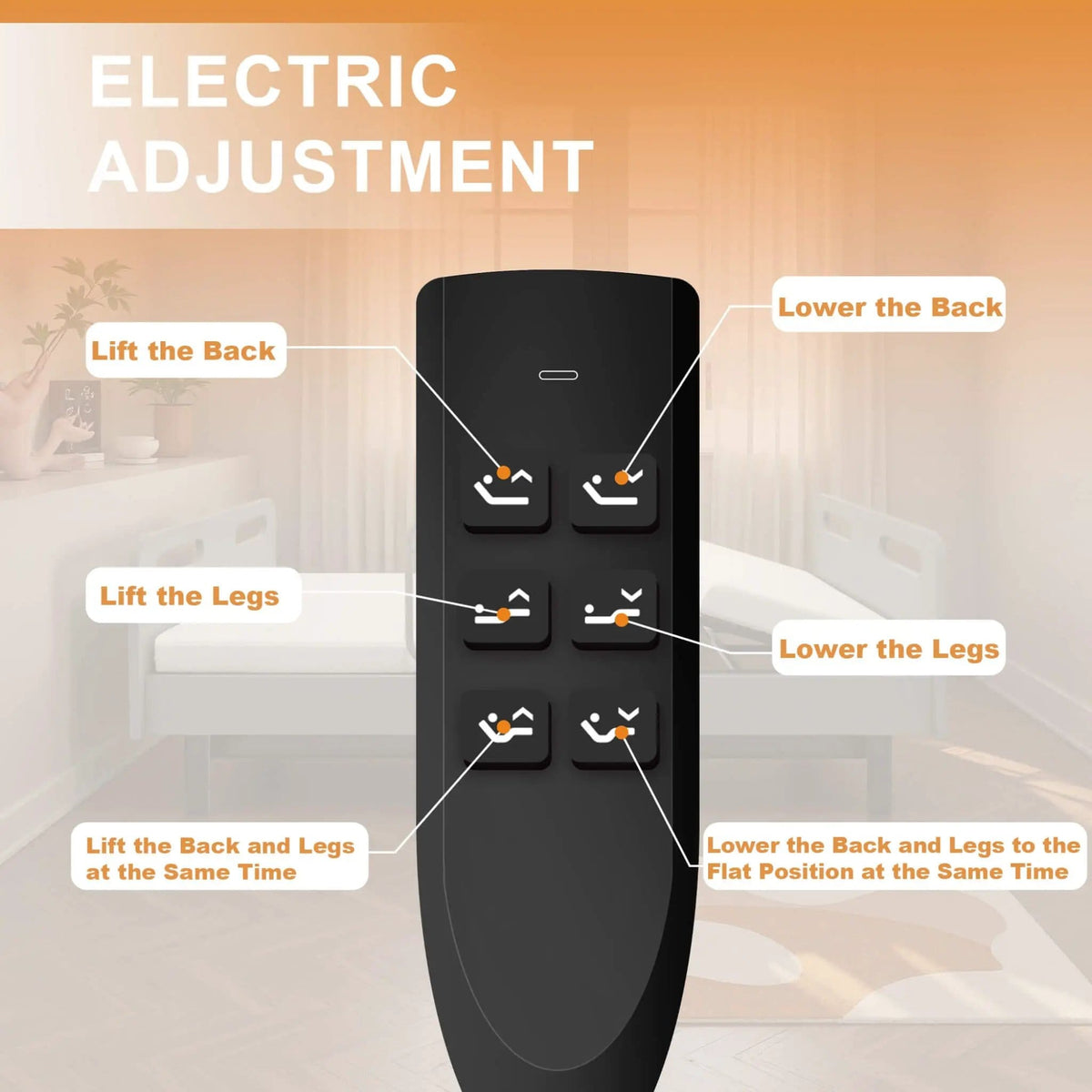 Electric Adjustable Hospital Bed With Remote Control And Memory Foam Mattress | Full-Electric Bed | Bedroom Use | Bedroom