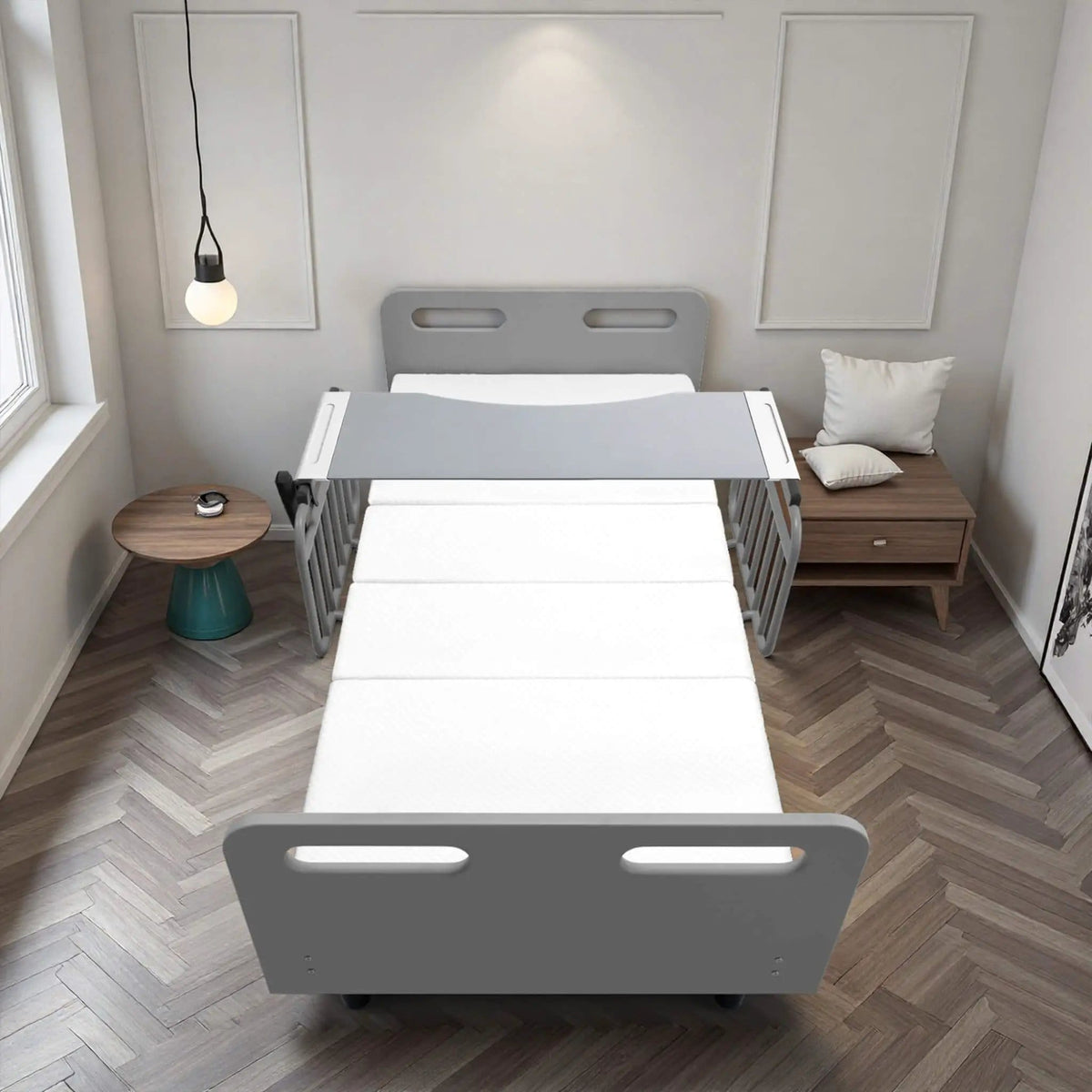 Electric Adjustable Hospital Bed With Remote Control And Memory Foam Mattress | Full-Electric Bed | Bedroom Use | Bedroom