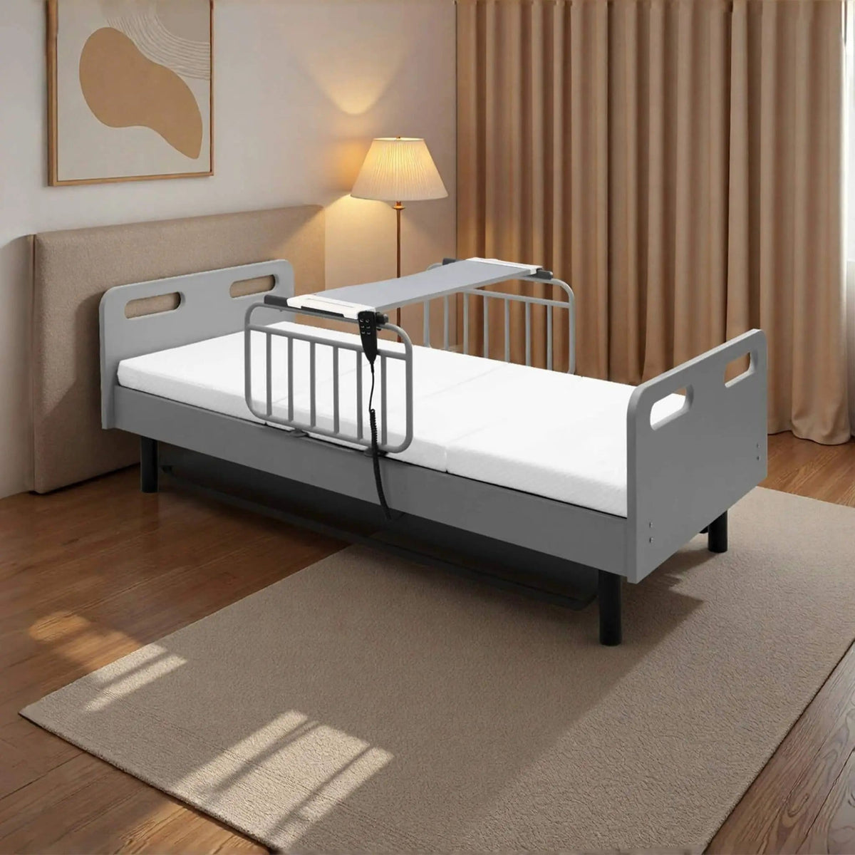 Electric Adjustable Hospital Bed With Remote Control And Memory Foam Mattress | Full-Electric Bed | Bedroom Use | Bedroom
