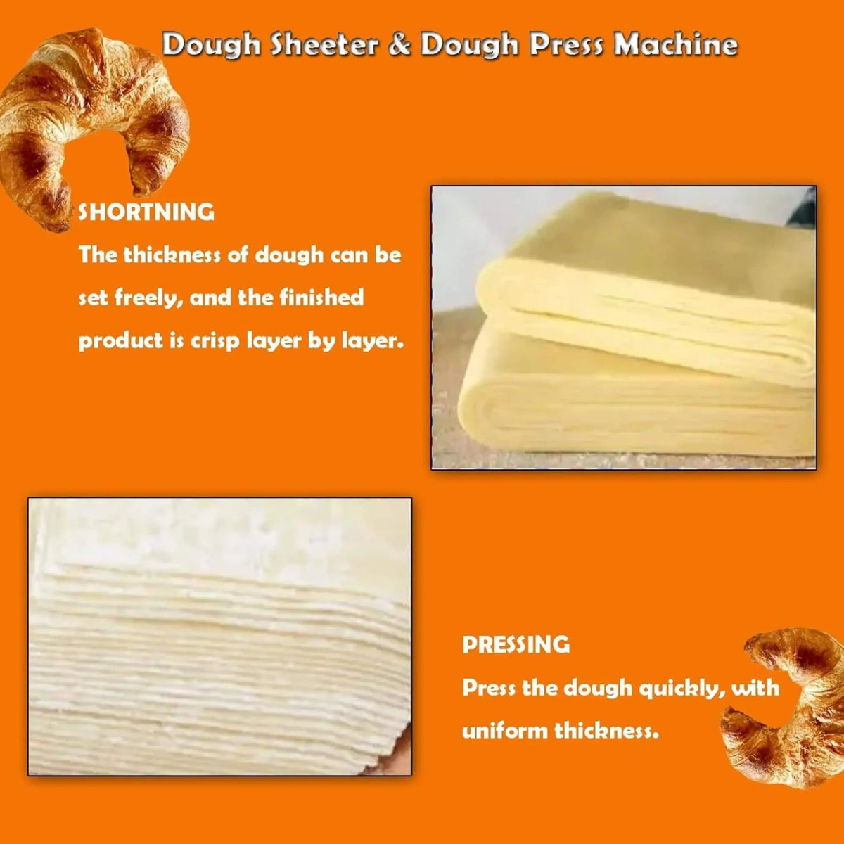 Commercial Electric 110V Foldable Stainless Steel Dough Sheeter | 110 Volt | Stainless Steel | Home