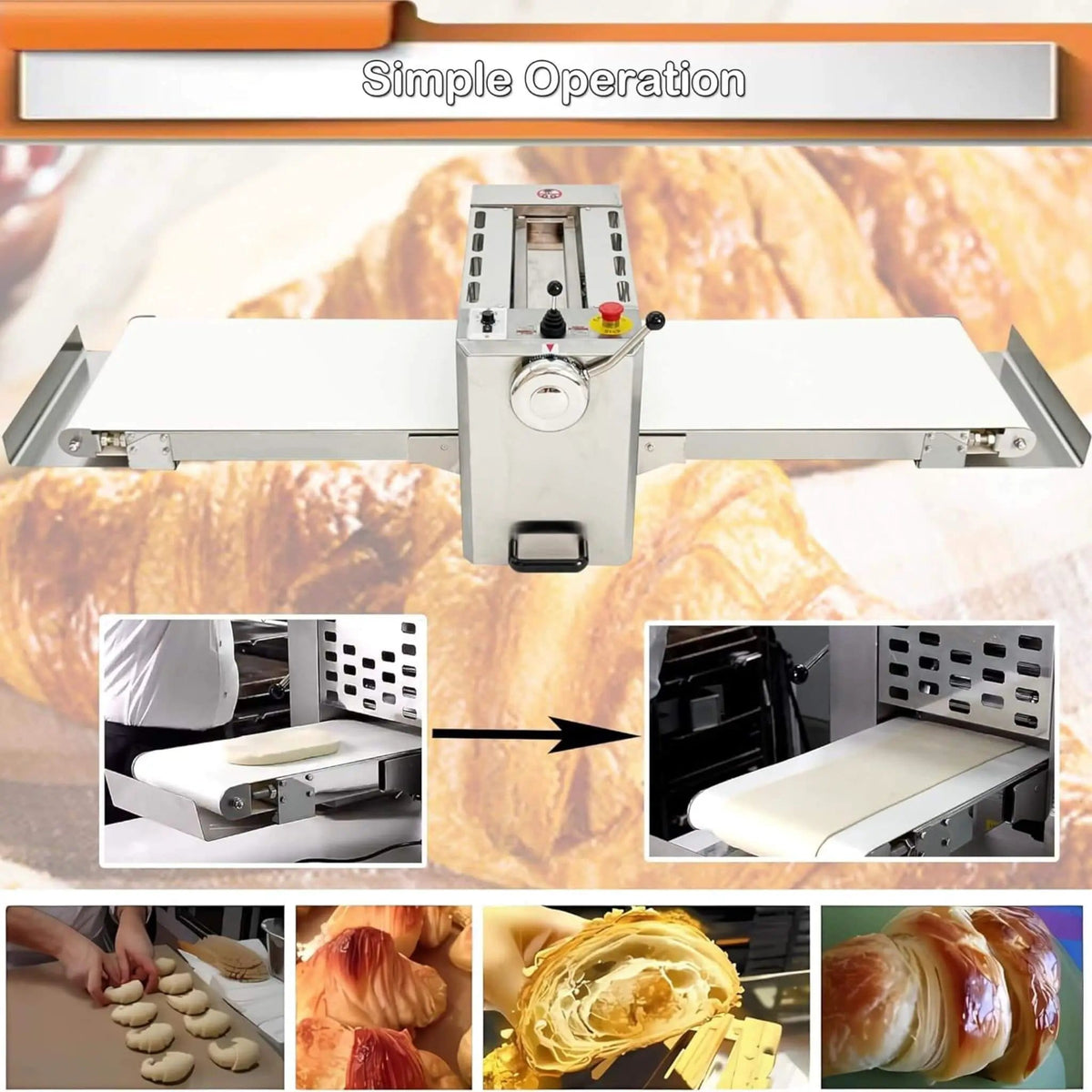 Commercial Electric 110V Foldable Stainless Steel Dough Sheeter | 110 Volt | Stainless Steel | Home