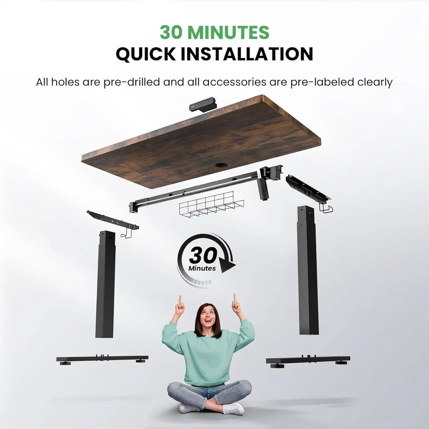 Electric Standing Desk 48 By 24 Inch With 3 Memory Presets from PriceLows™