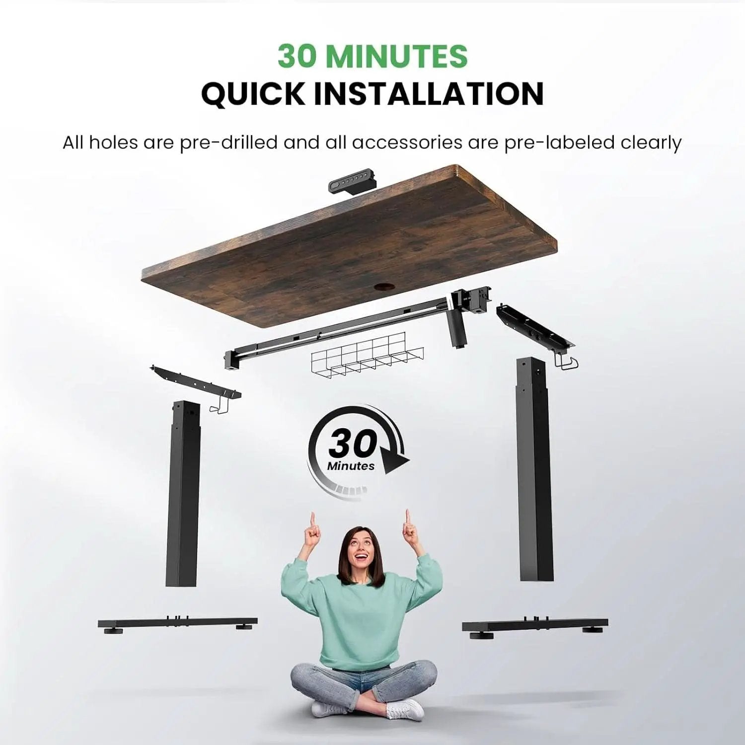 Electric Standing Desk 48 By 24 Inch With 3 Memory Presets from PriceLows™
