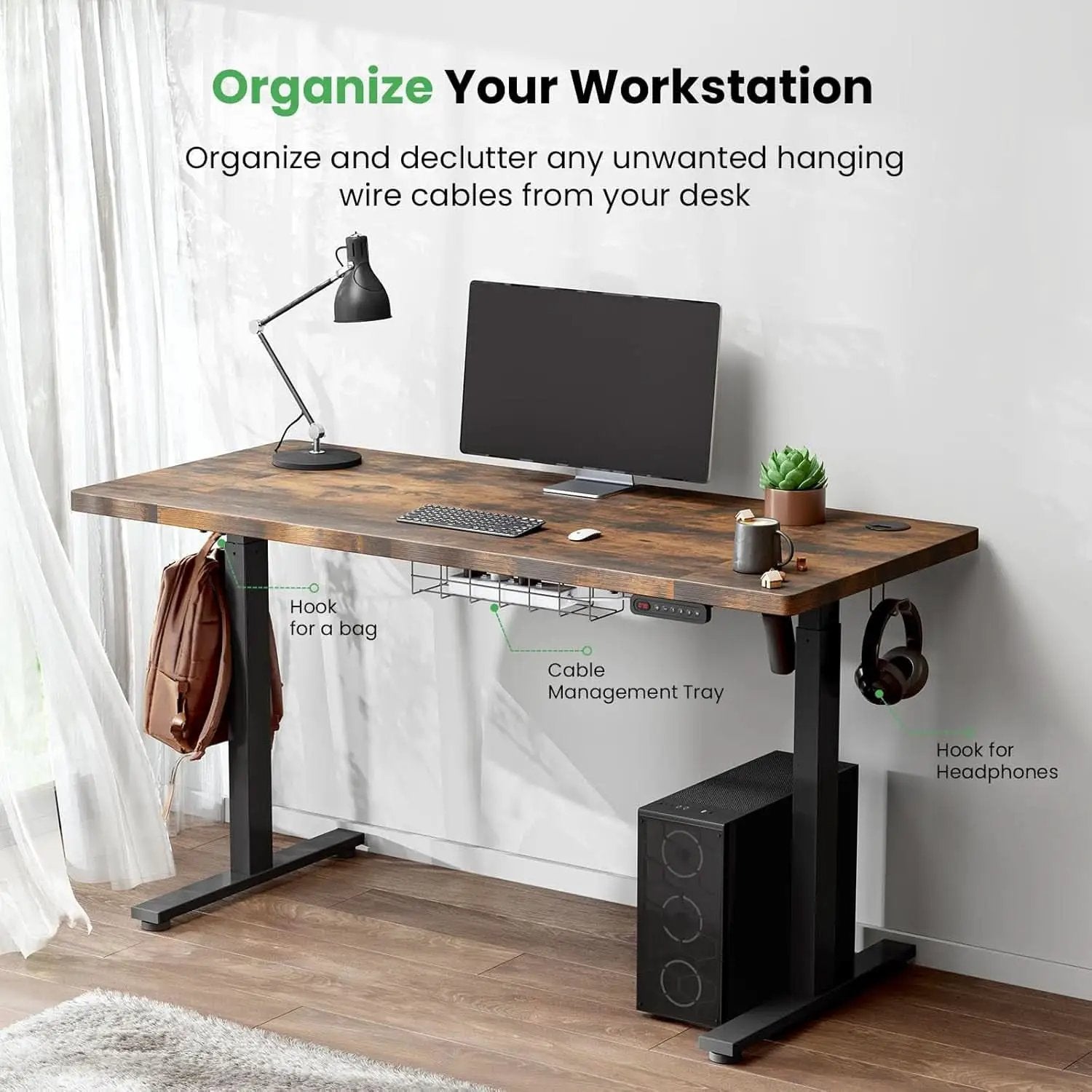 Electric Standing Desk 48 By 24 Inch With 3 Memory Presets from PriceLows™