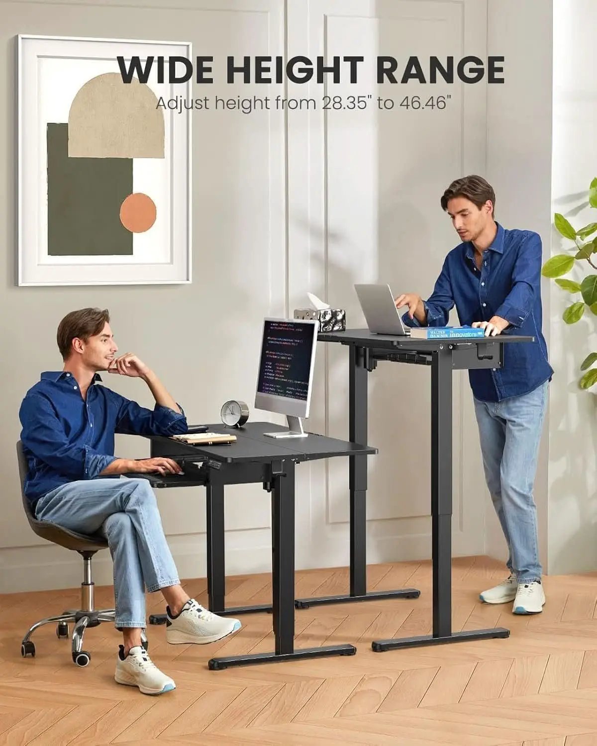 Electric Standing Desk with Adjustable Height and Tray from PriceLows™