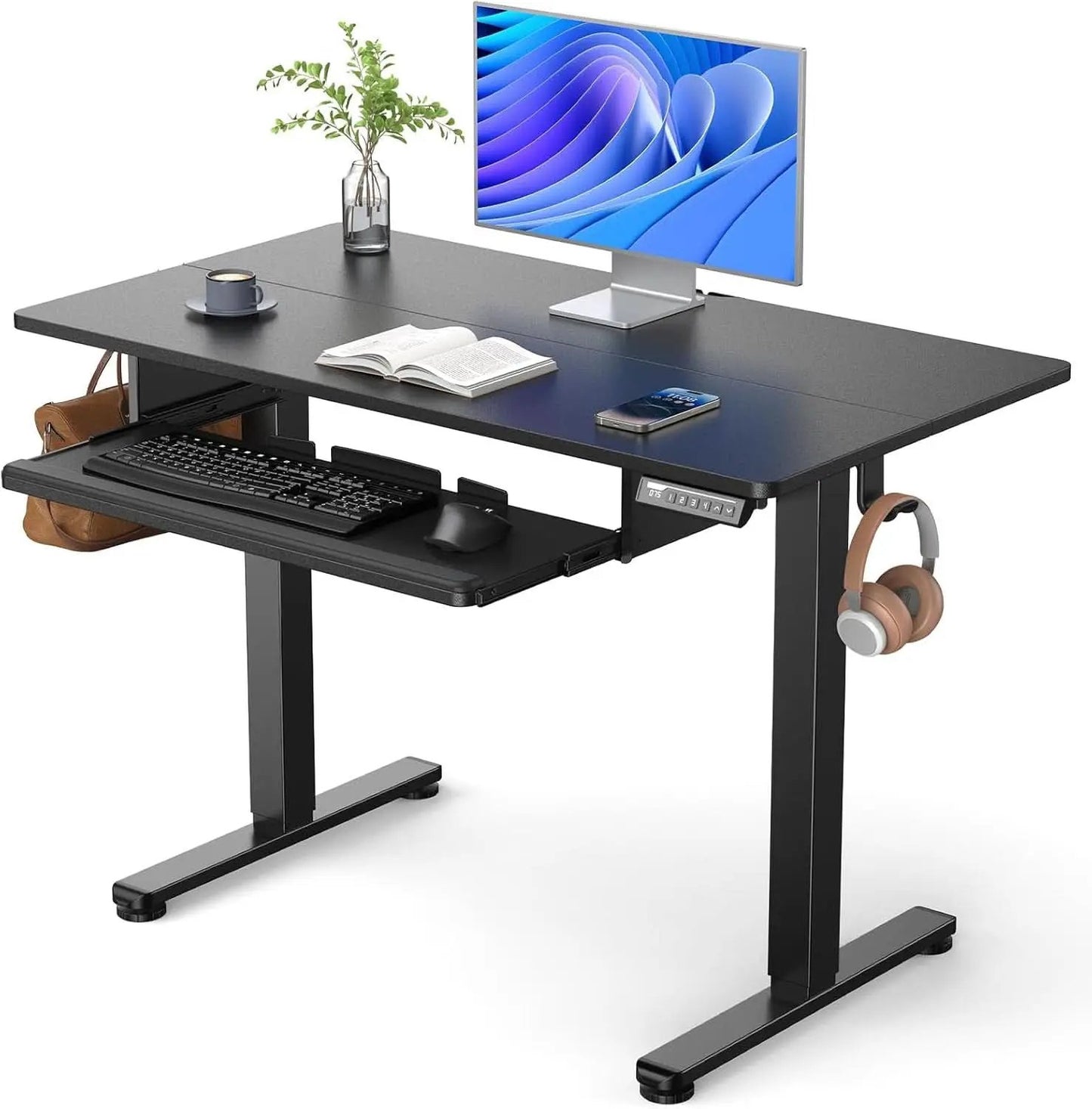Electric Standing Desk with Adjustable Height and Tray from PriceLows™