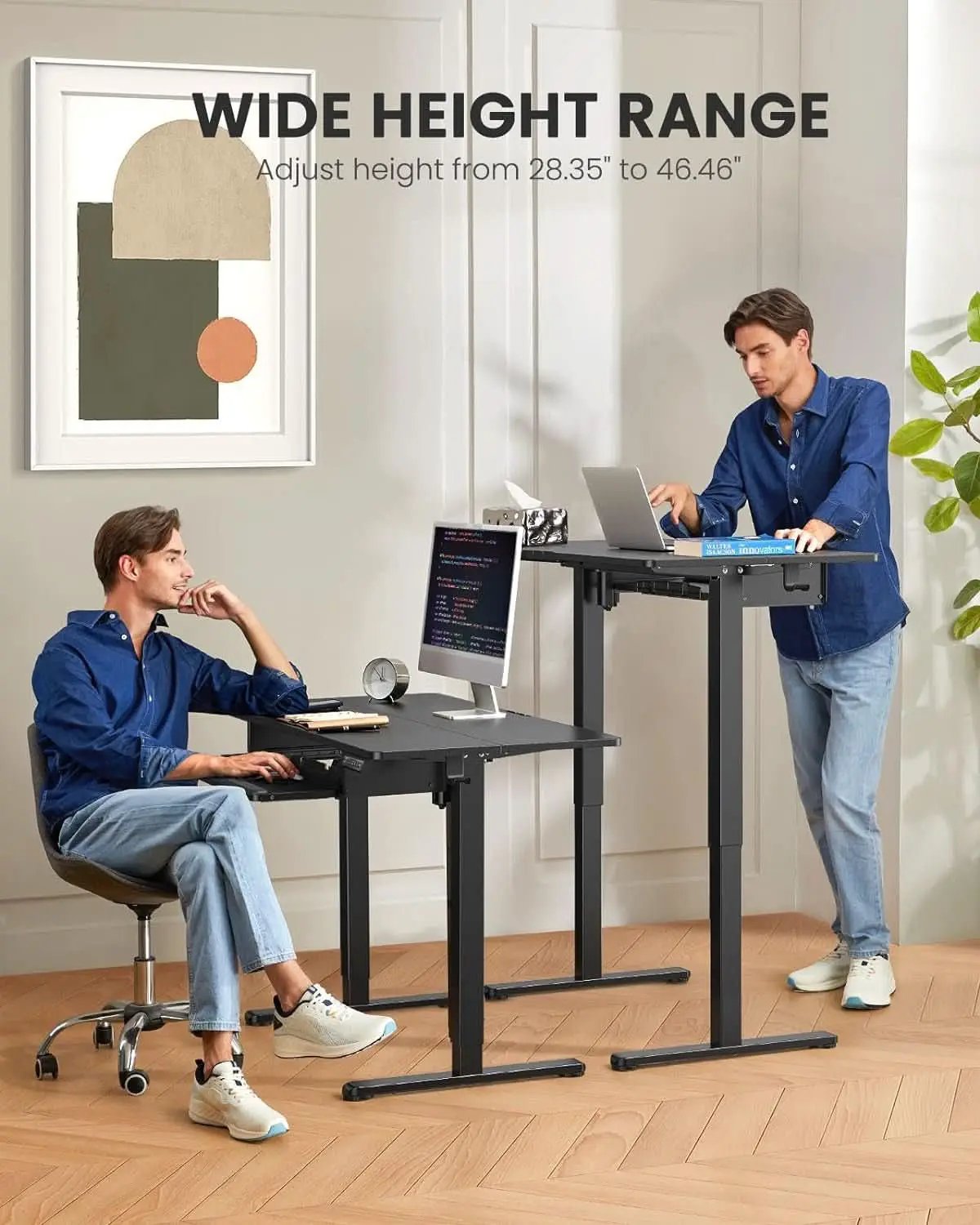 Electric Standing Desk with Adjustable Height Keyboard Tray from PriceLows™