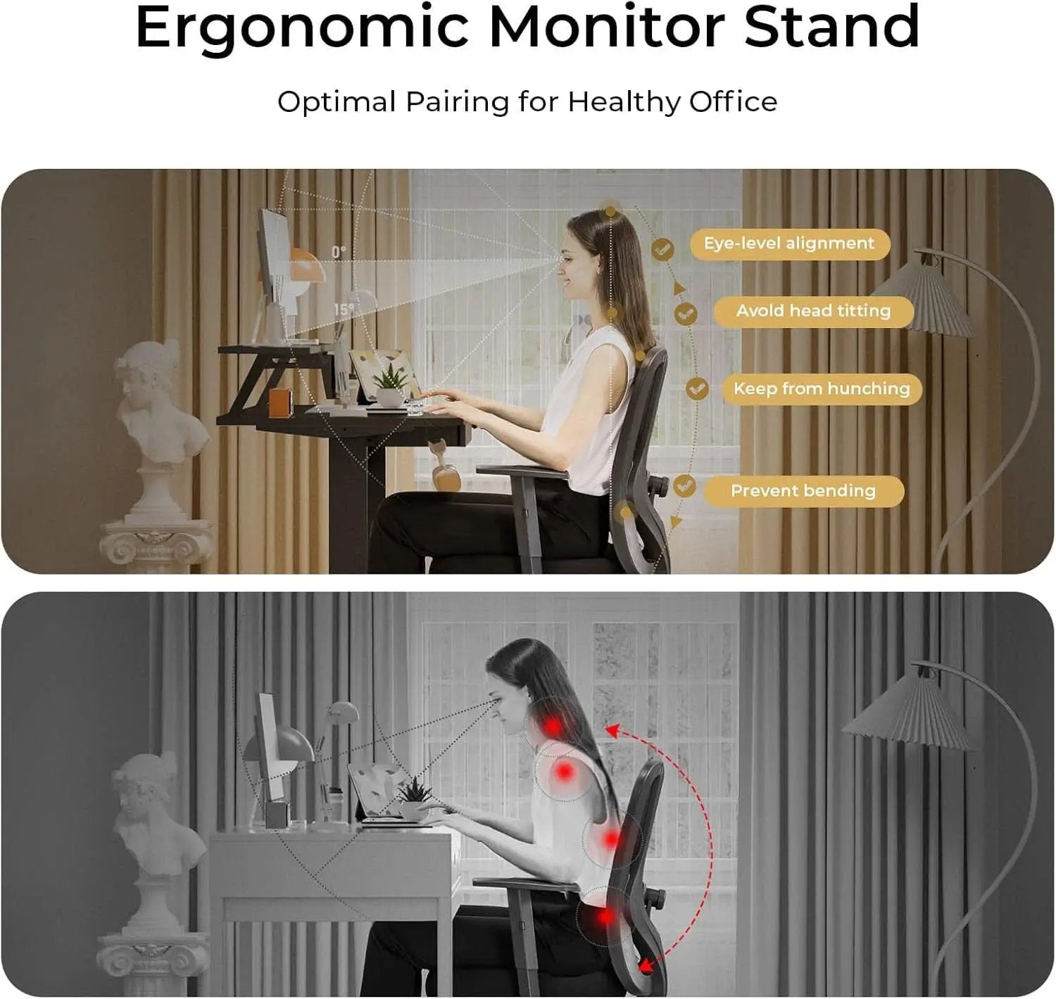 Electric Standing Desk With Drawers 48x24 Black Height Adjustable from PriceLows™