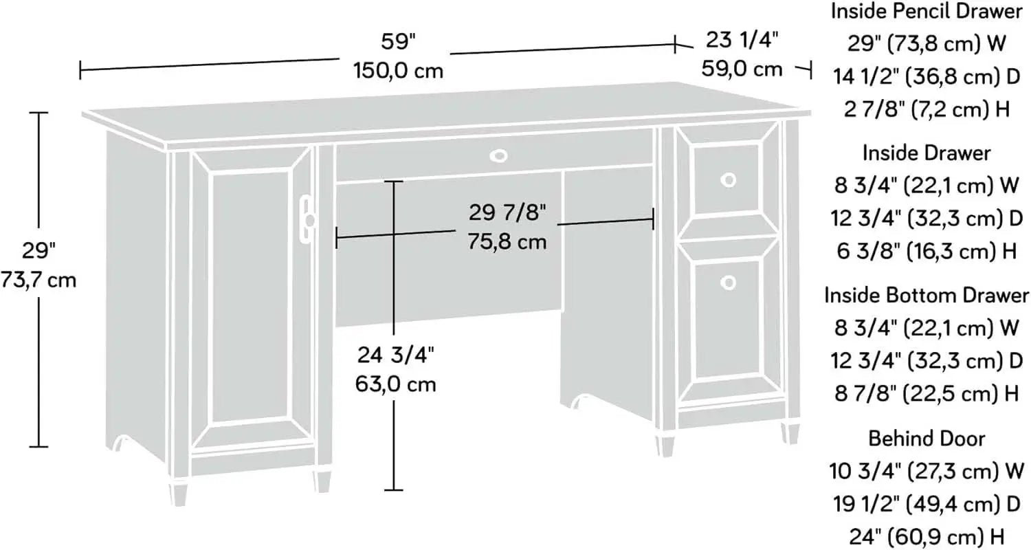 Elegant Home Office Computer Desk with Storage Drawers from PriceLows™