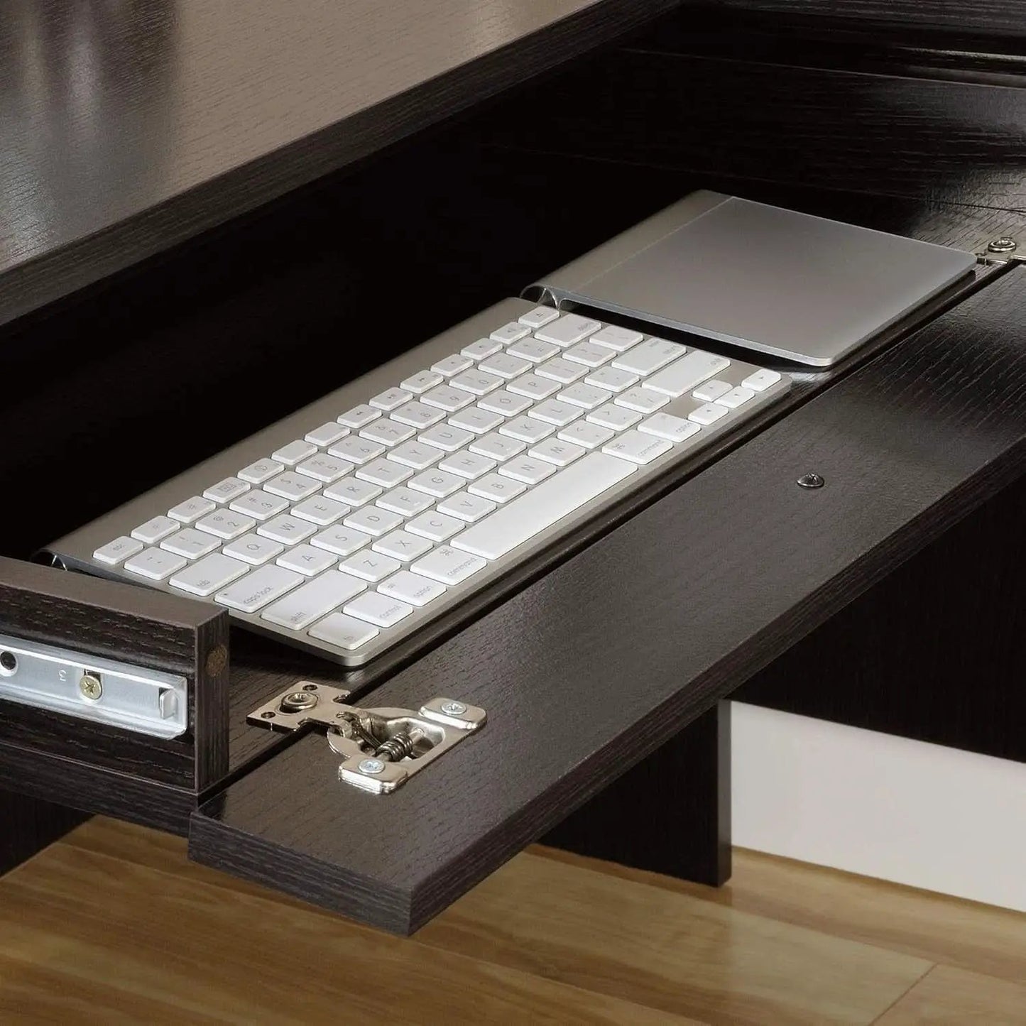 Elegant L-Shaped Desk with Spacious Surface in Wind Oak from PriceLows™