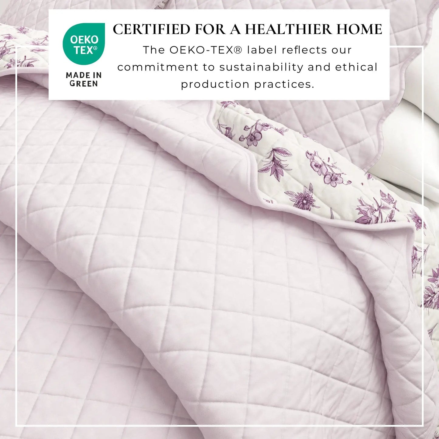 Floral Print & Scallopeded Edge Cotton Quilt Set - Sandie Collection from PriceLows™
