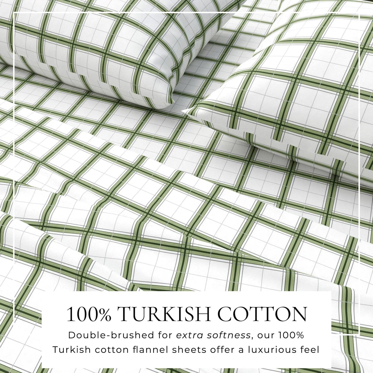 Turkish Cotton Flannel Sheet Set - Plaid & Stripe Collection from PriceLows™