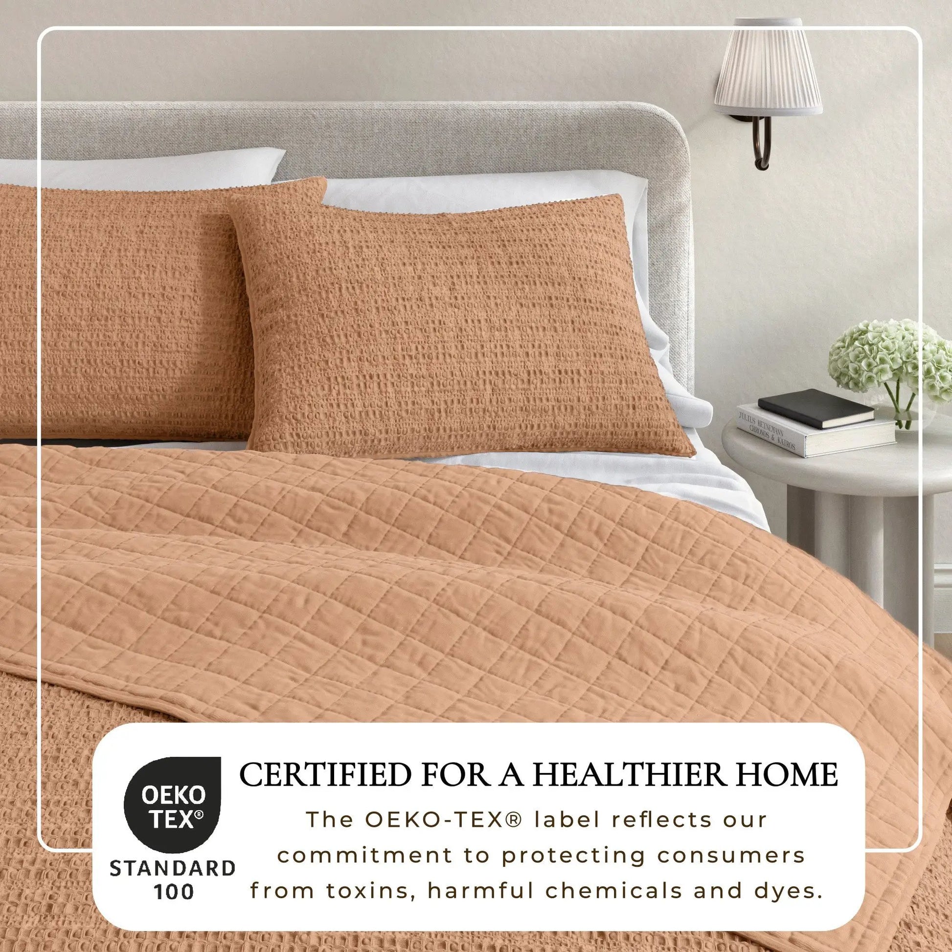 100% Cotton Honeycomb Waffle Garment Washed Quilt Set - Genevieve Collection from PriceLows™