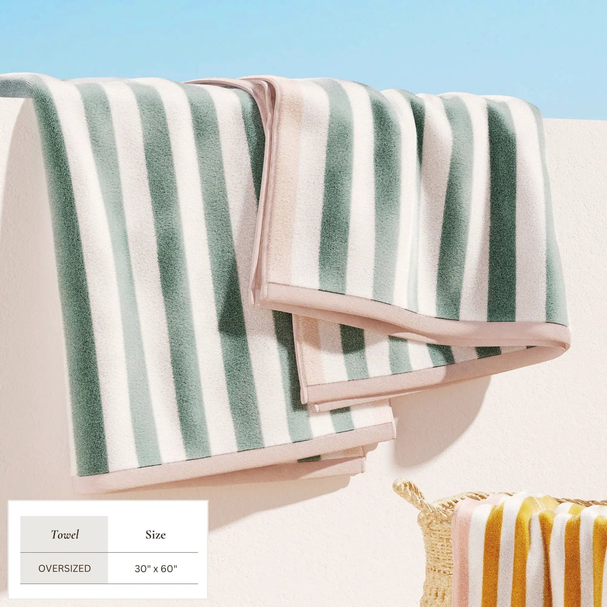 Oversized Striped Border Cabana Beach Towel - Santa Cruz from PriceLows™