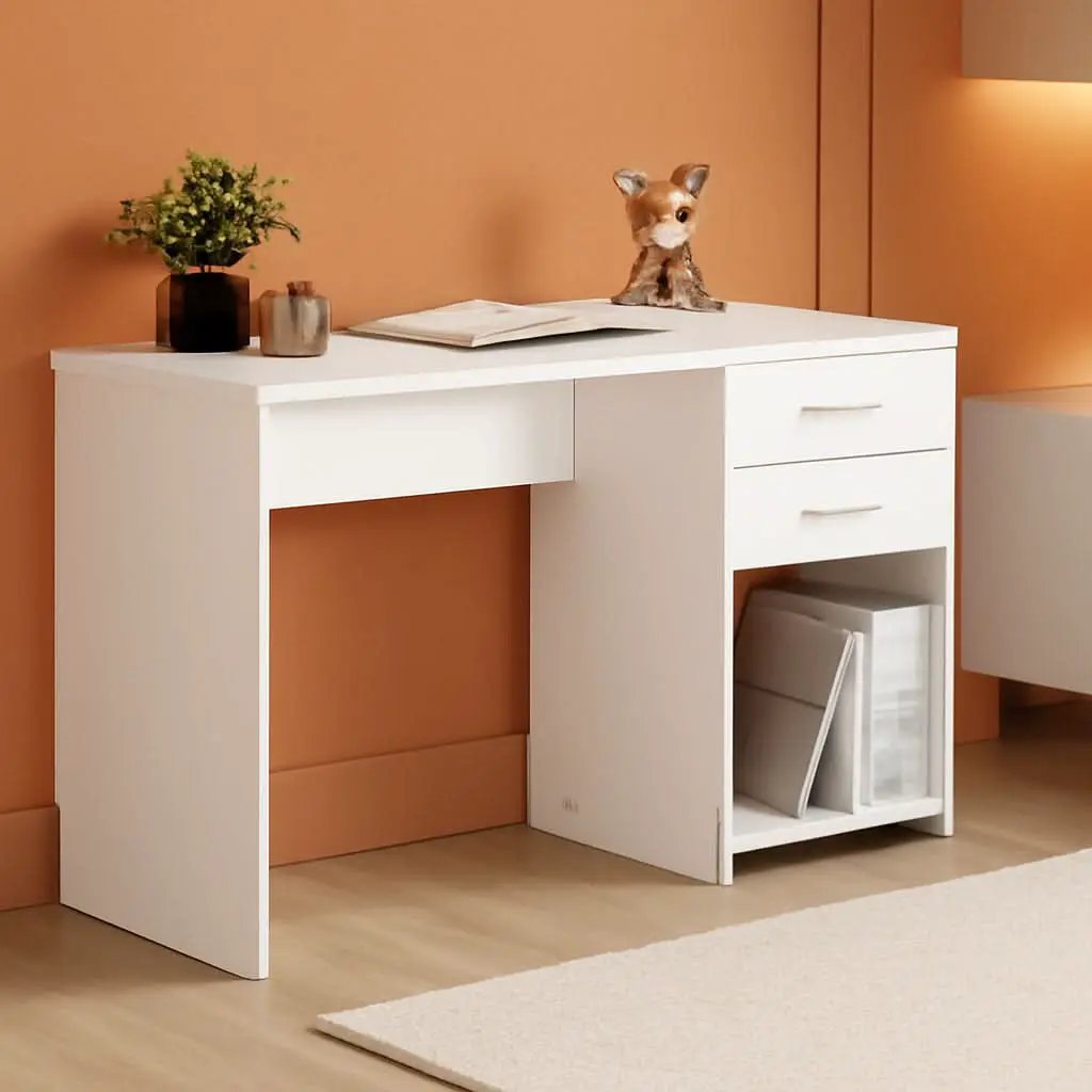 Engineered Wood Writing Desk with Ample Storage Space from PriceLows™