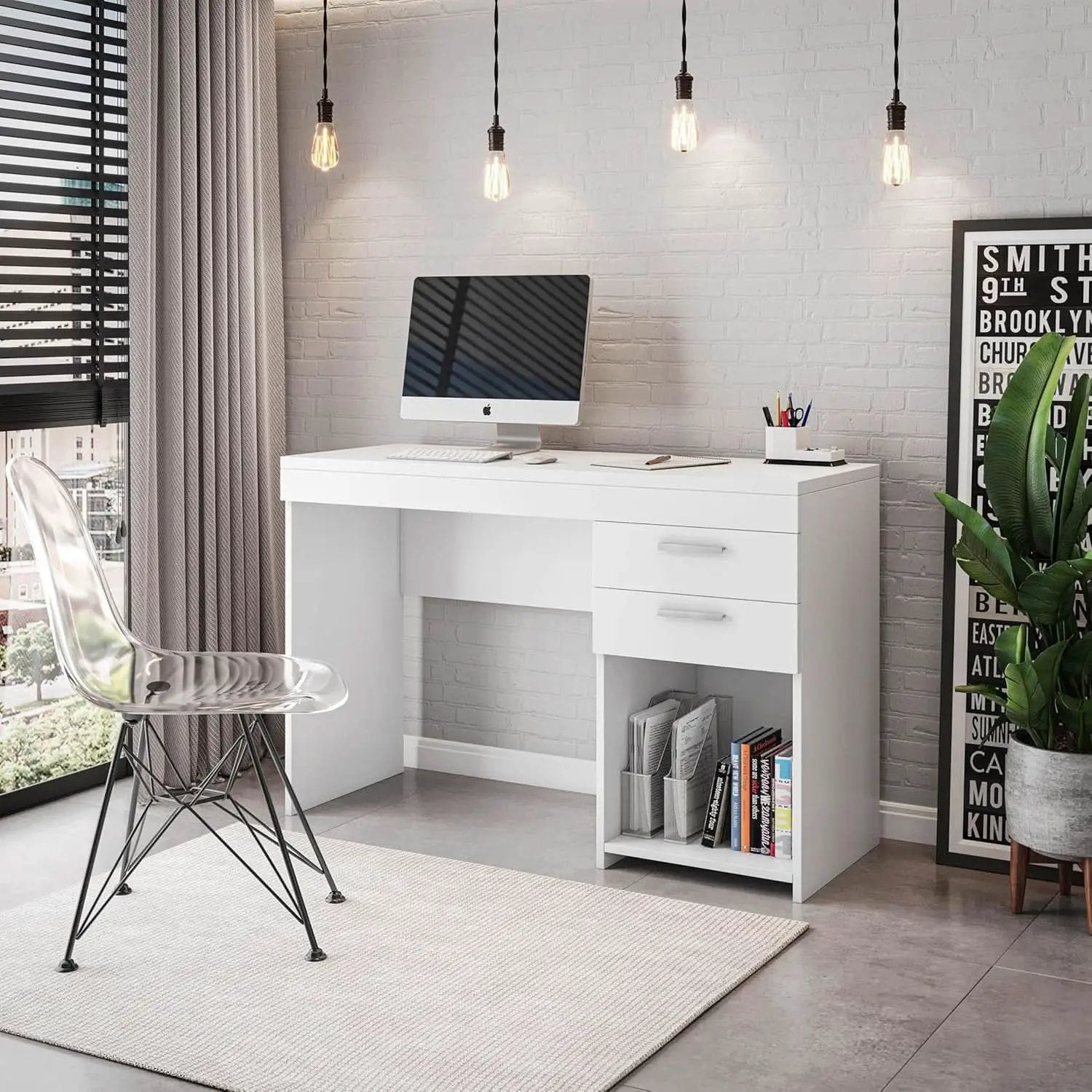 Engineered Wood Writing Desk with Ample Storage Space from PriceLows™