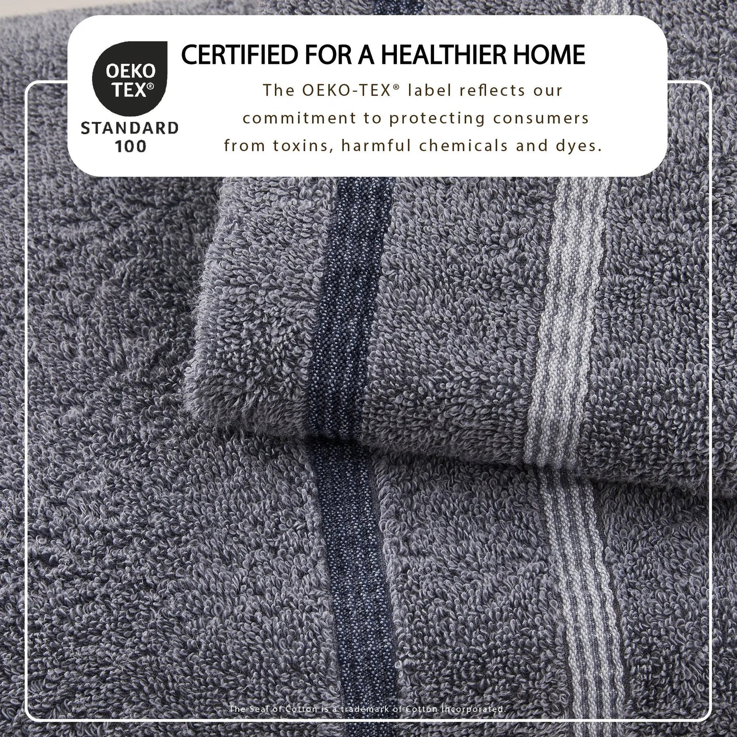 Decorative Cotton Stripe Bath Towel Set - Noelle Collection from PriceLows™