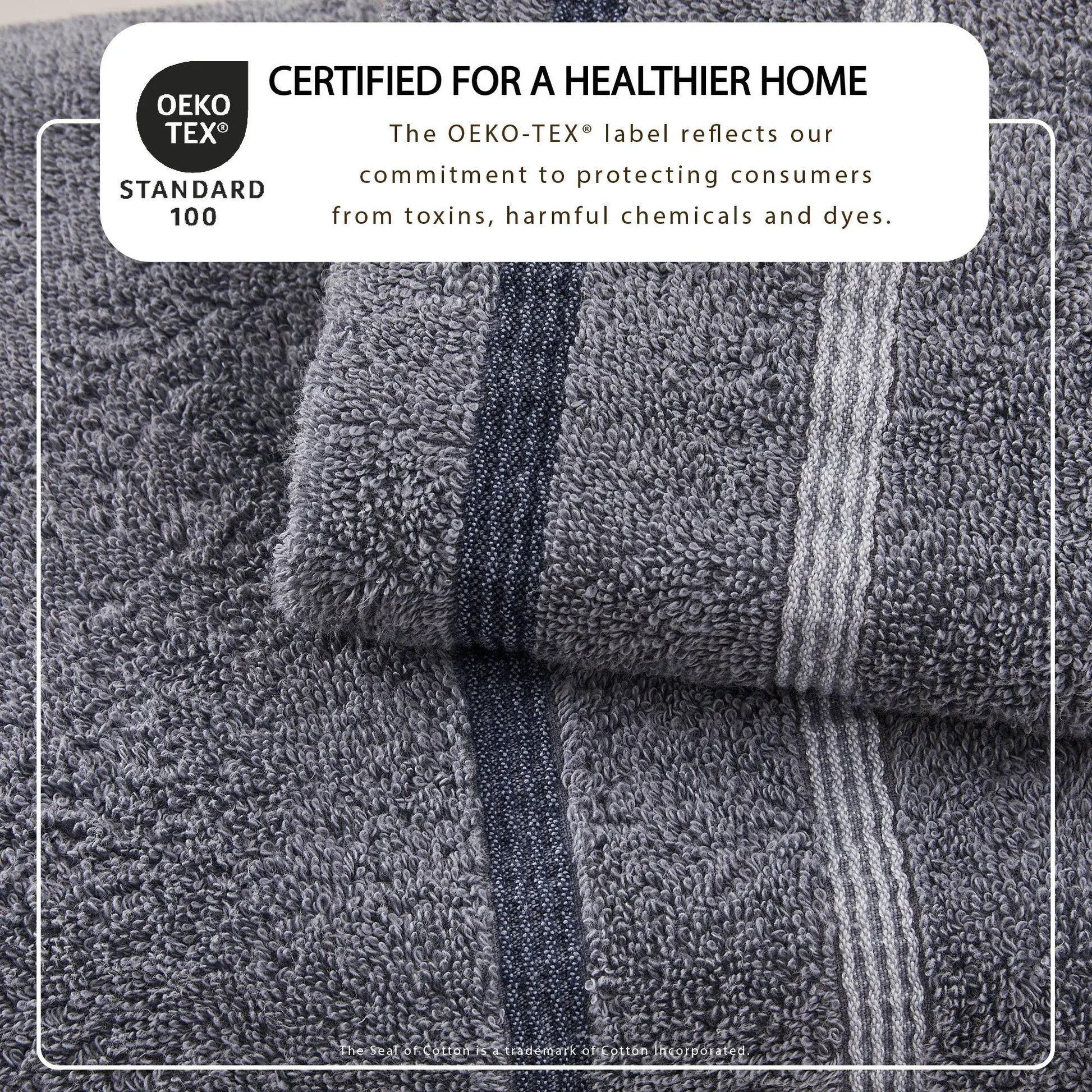 Decorative Cotton Stripe Bath Towel Set - Noelle Collection from PriceLows™