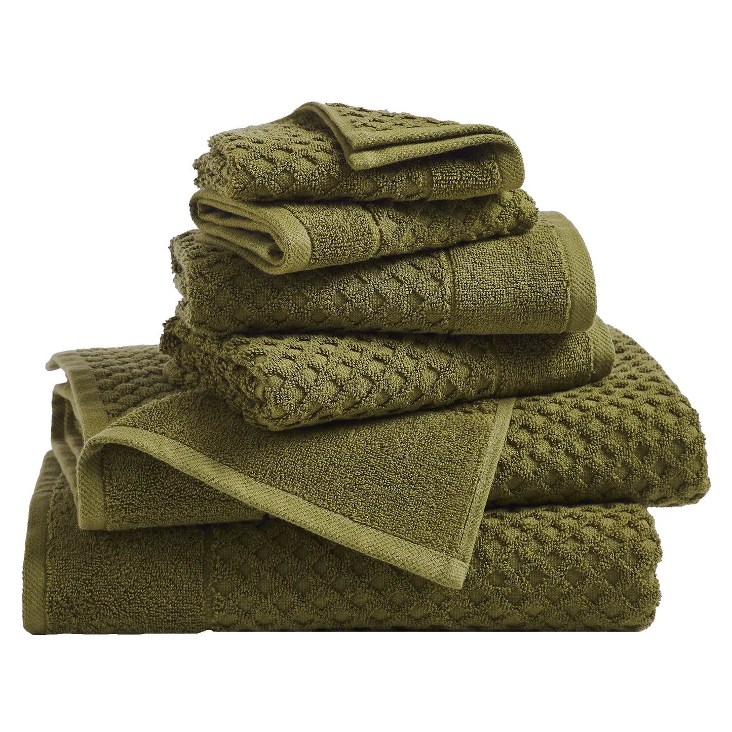 Cotton Diamond Waffle Weave Bath Towel Set - Grayson Collection from PriceLows™