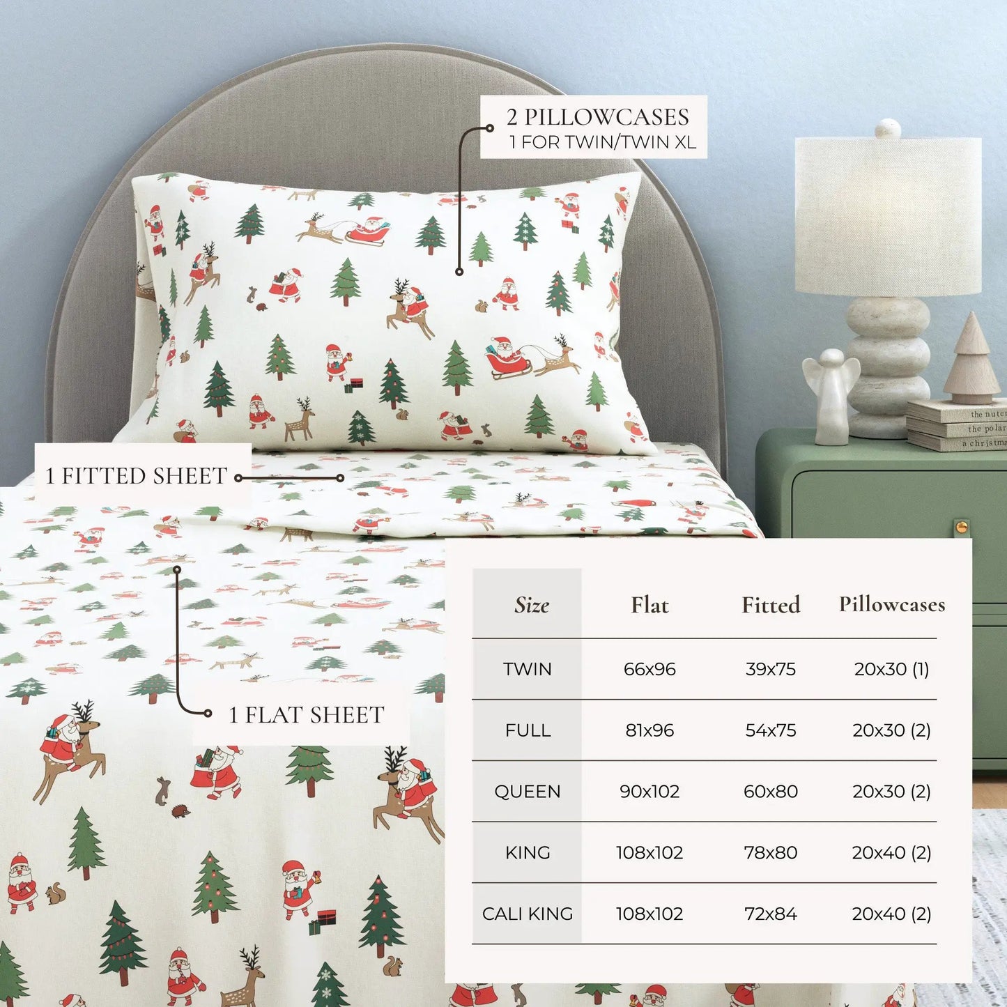 Turkish Cotton Christmas Flannel Sheet - Whittaker Collection from PriceLows™