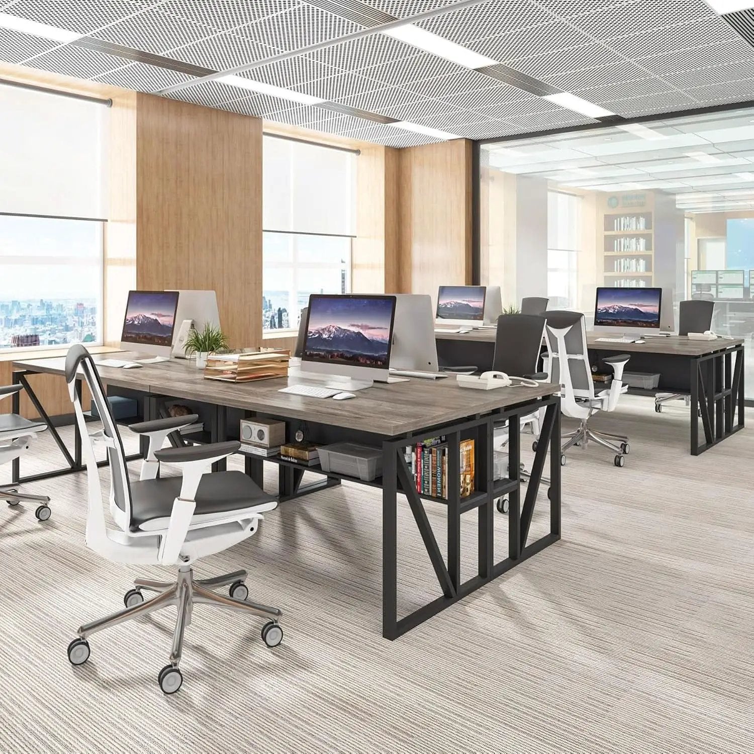 Executive Office Computer Desk and Mobile File Cabinet from PriceLows™