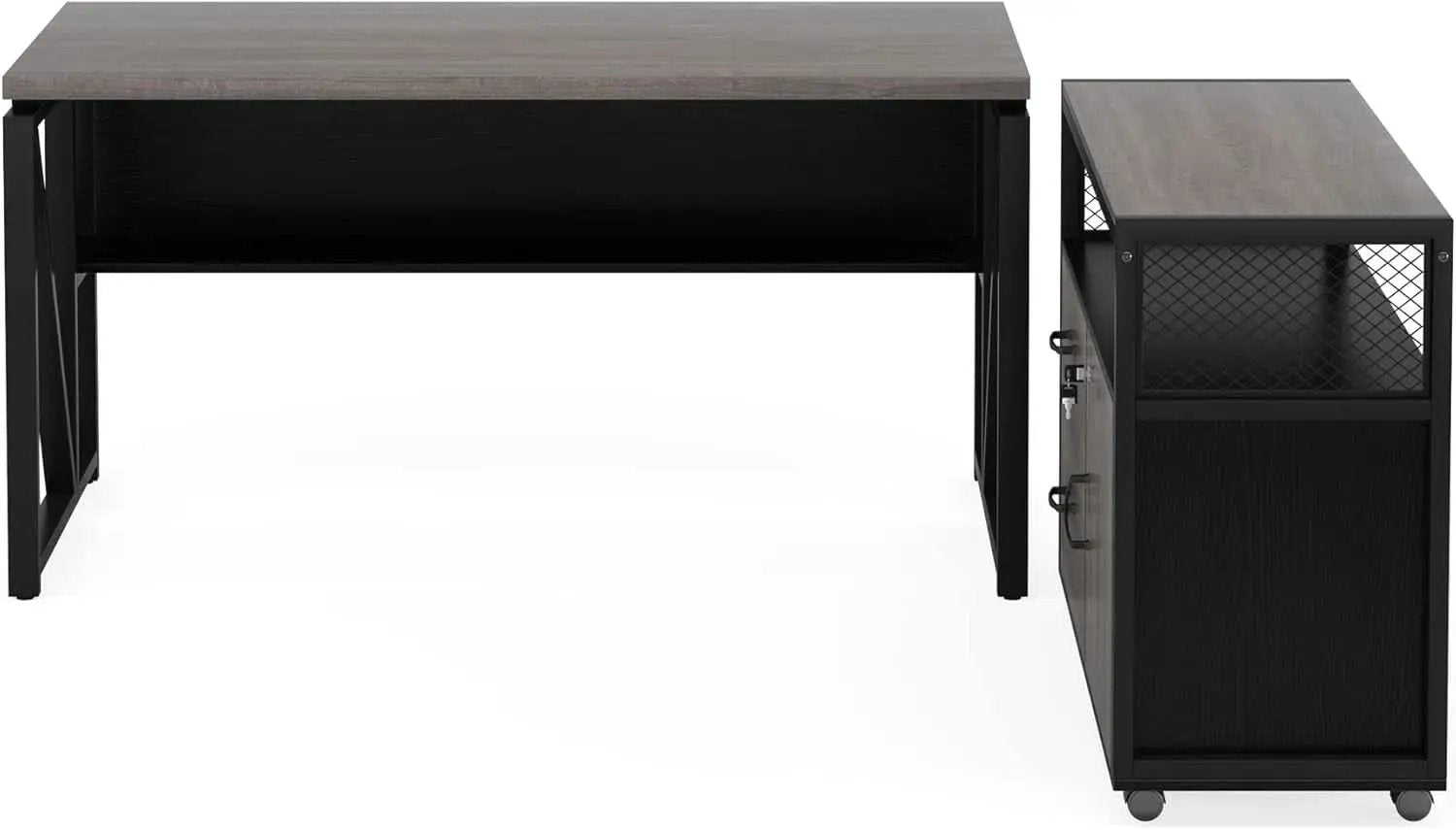 Executive Office Computer Desk and Mobile File Cabinet from PriceLows™