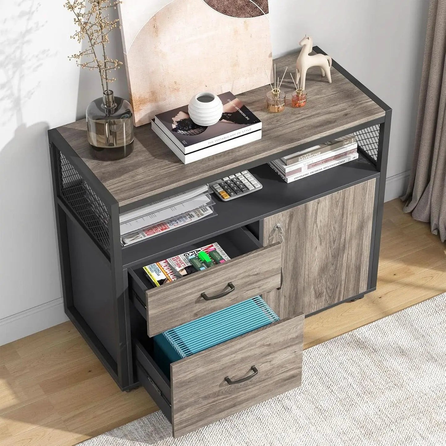 Executive Office Computer Desk and Mobile File Cabinet from PriceLows™
