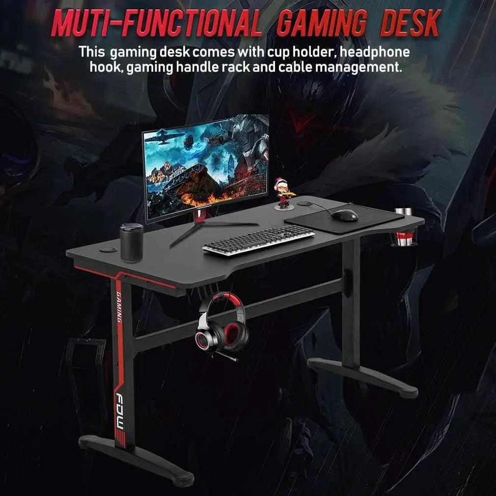 Extra Large Ergonomic Gaming Desk with Cup Holder from PriceLows™