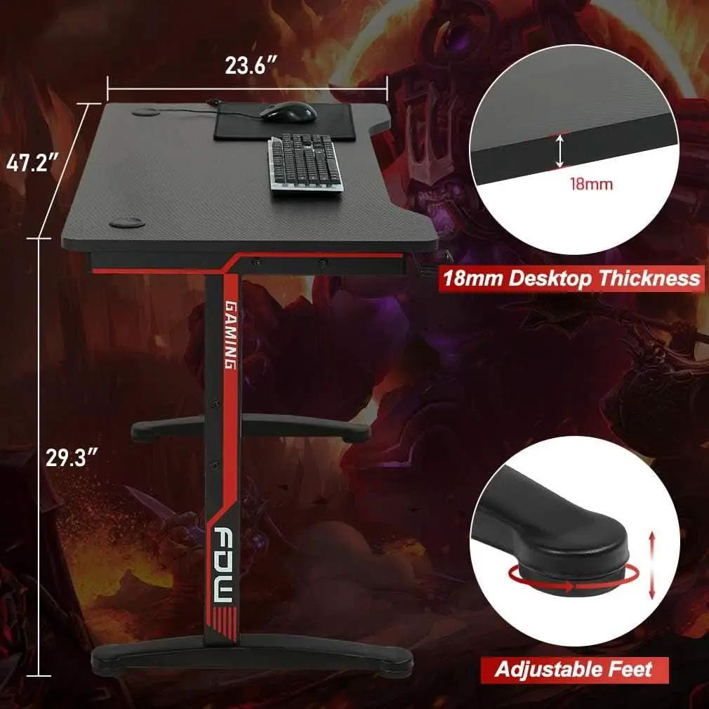 Extra Large Ergonomic Gaming Desk with Cup Holder from PriceLows™