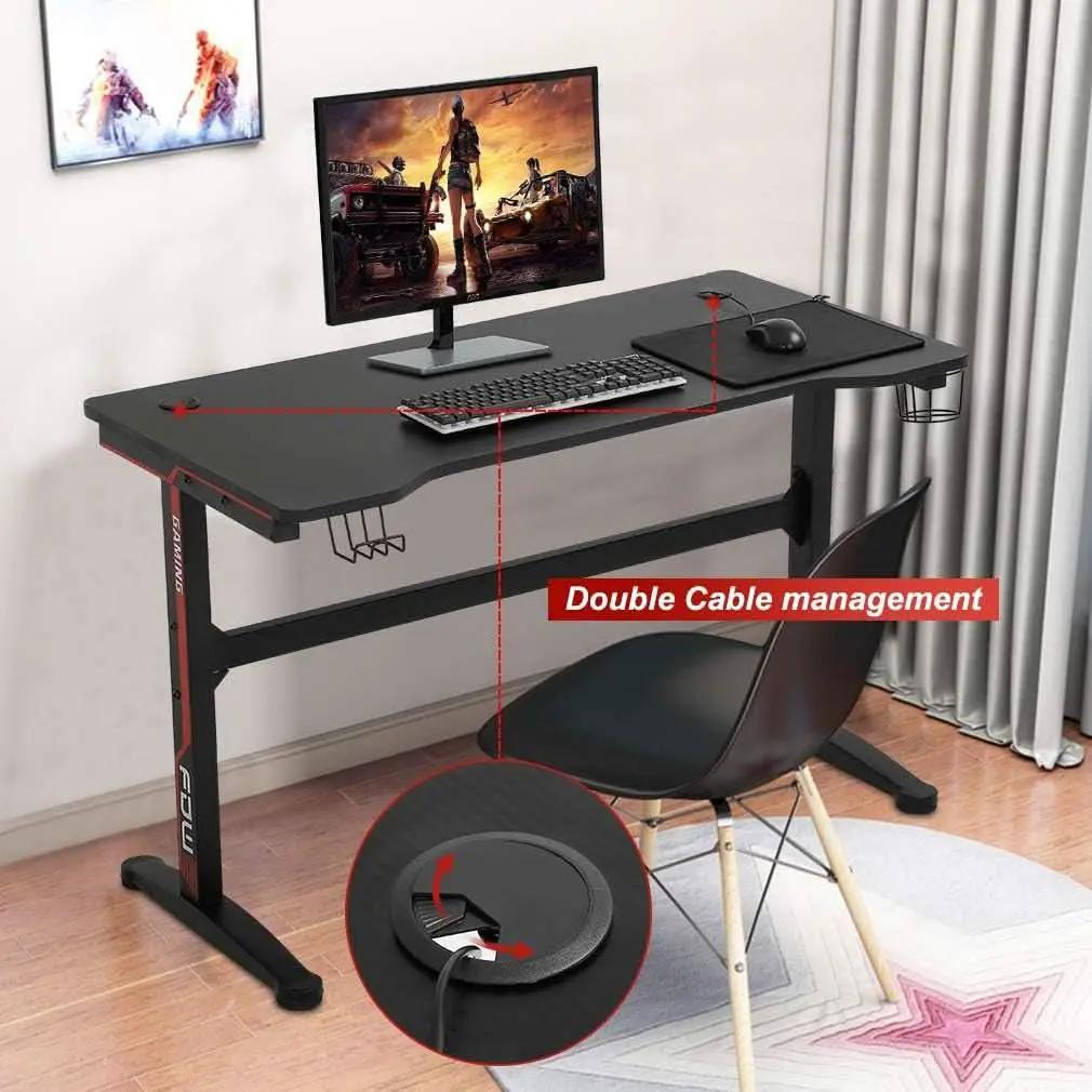 Extra Large Ergonomic Gaming Desk with Cup Holder from PriceLows™