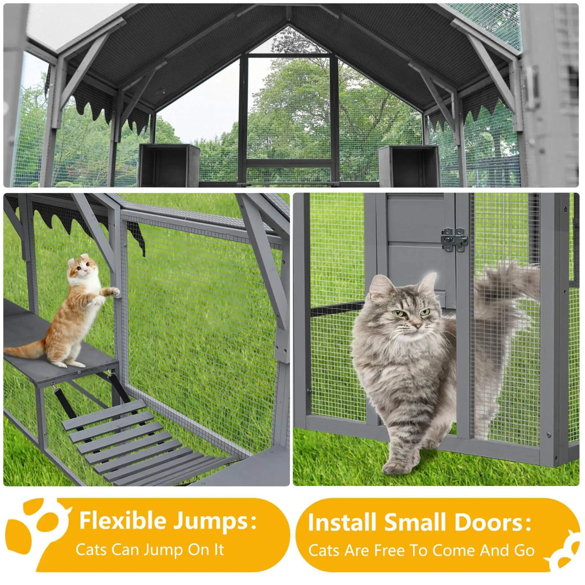 Outdoor Cat House Playpen | Extra-Large Size | Multi-Level Platforms | Waterproof Cover