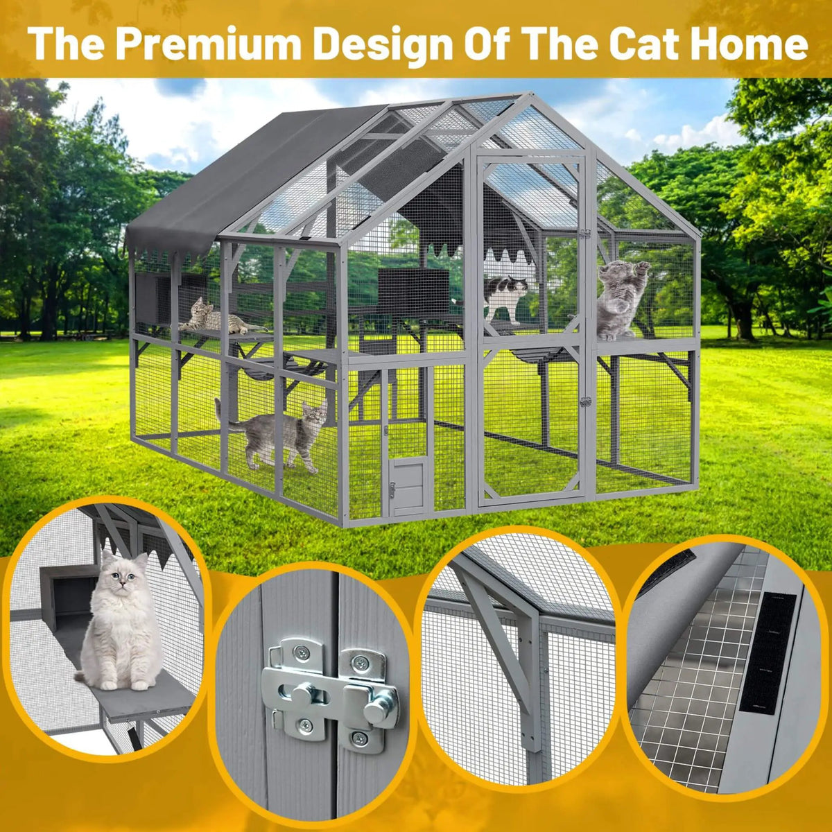 Outdoor Cat House Playpen | Extra-Large Size | Multi-Level Platforms | Waterproof Cover