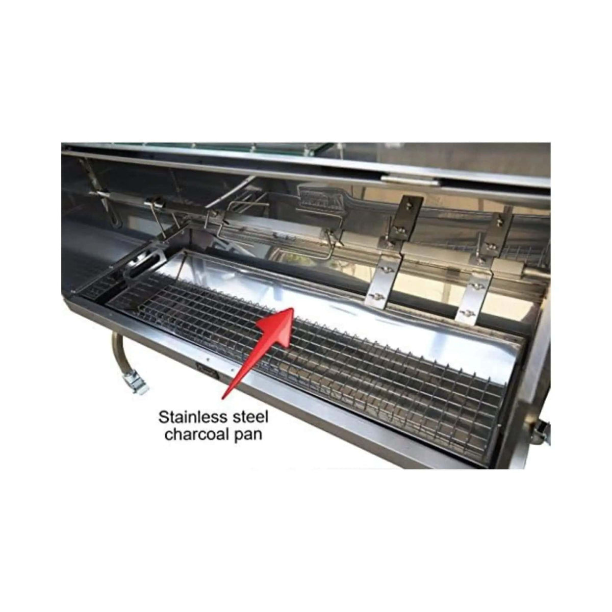 Extra-Large Stainless Steel Propane And Charcoal BBQ Rotisserie | Stainless Steel | Outdoor Grill | Outdoor Living