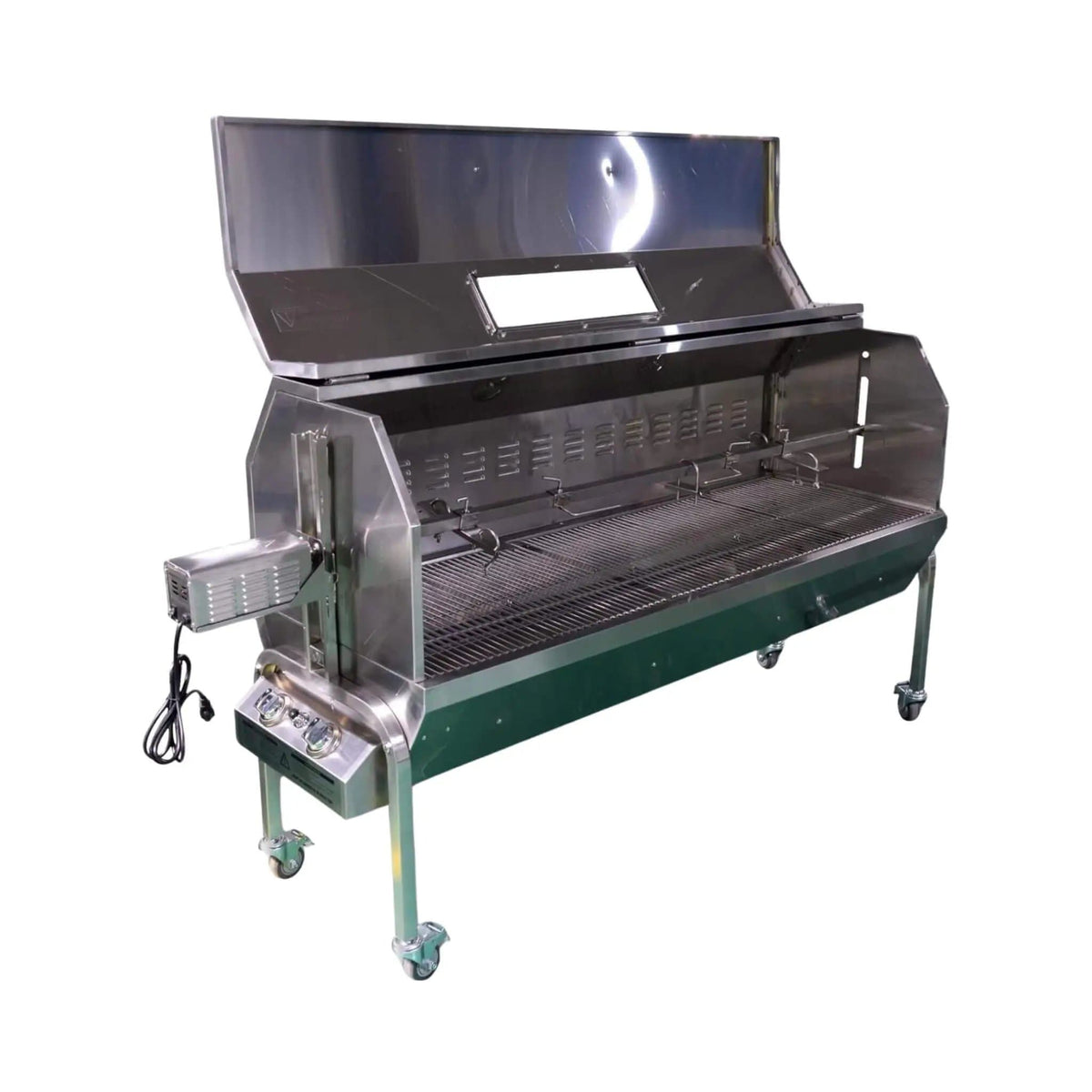 Extra-Large Stainless Steel Propane And Charcoal BBQ Rotisserie | Stainless Steel | Outdoor Grill | Outdoor Living