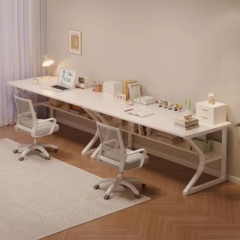 63 Inch Desk With Built In Bookshelf And Warm White from PriceLows™