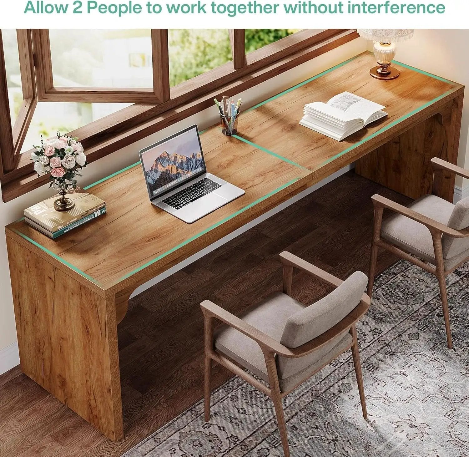 Extra Long Wooden Computer Desk for Home Office from PriceLows™