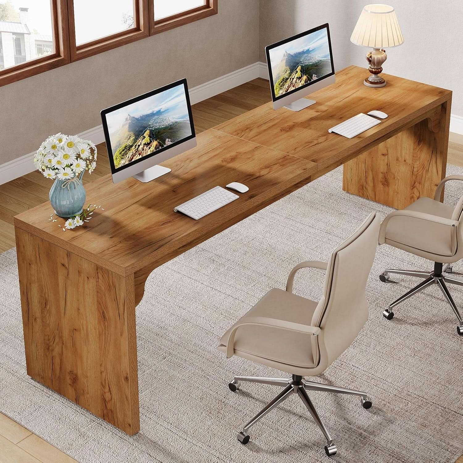 Extra Long Wooden Computer Desk for Home Office from PriceLows™